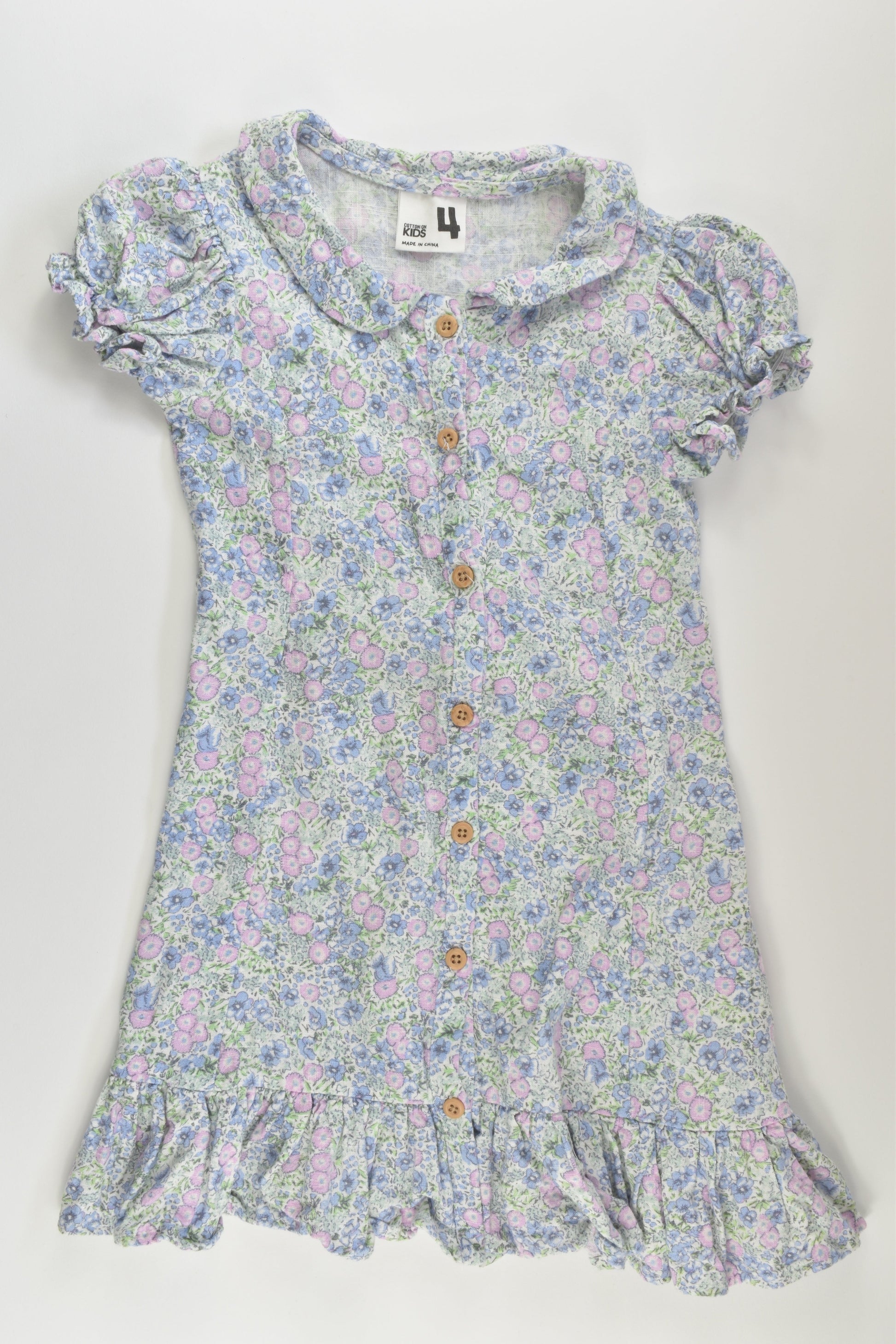 Cotton On Kids Size 4 Linen Blend Liberty Print Dress