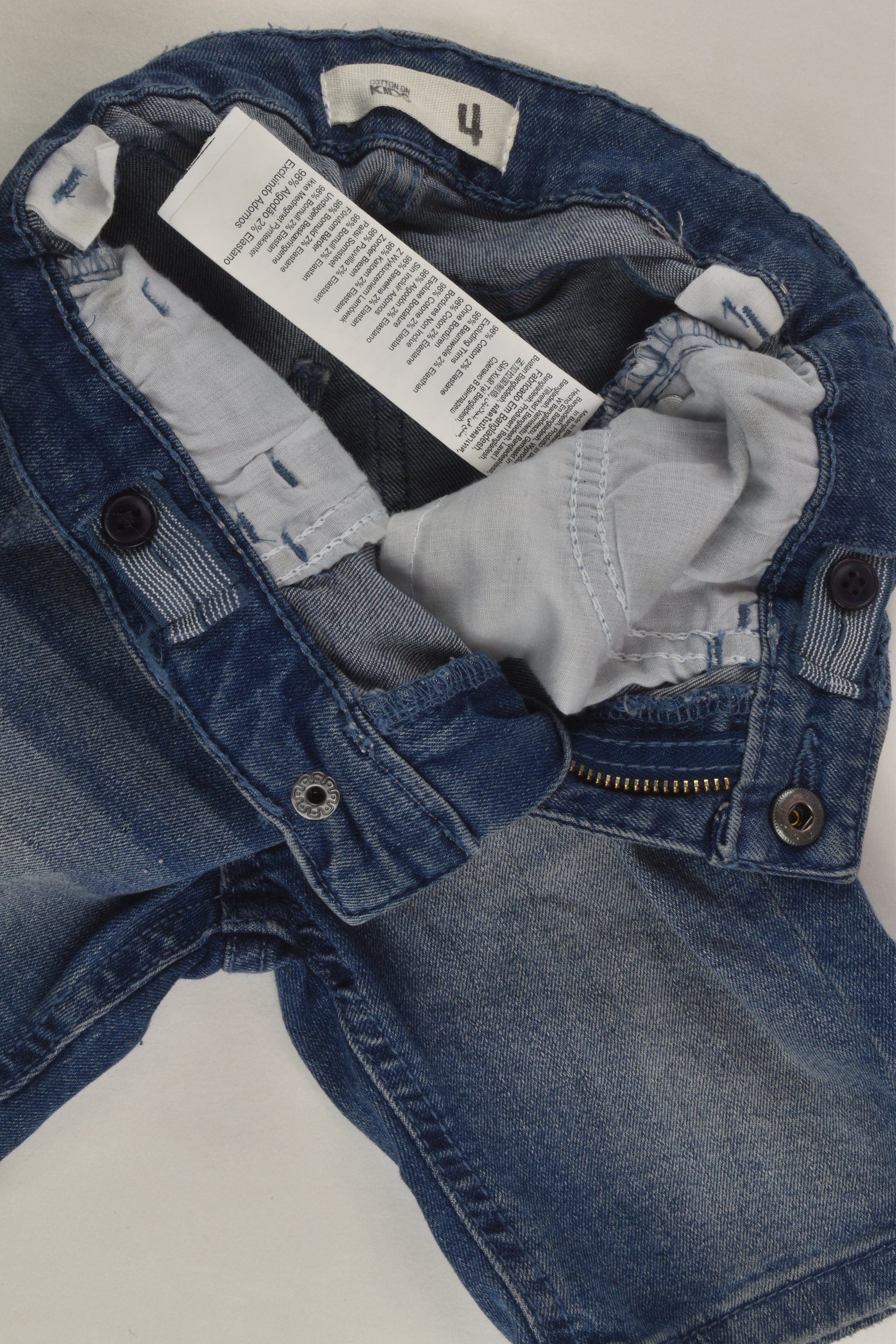 Cotton On Kids Size 4 Stretchy Denim Shorts