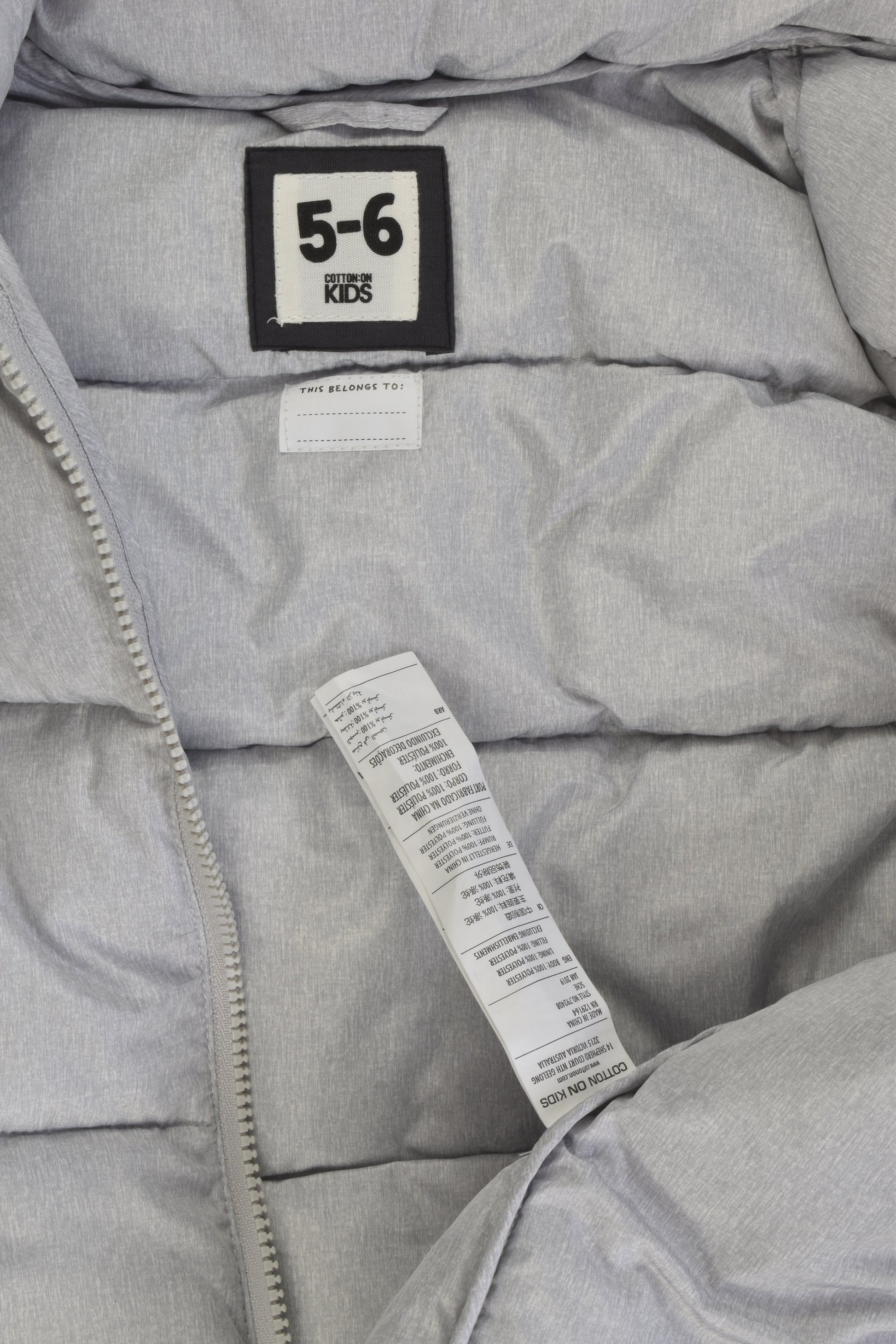 Cotton On Kids Size 5-6 Warm Hooded Puffer Vest