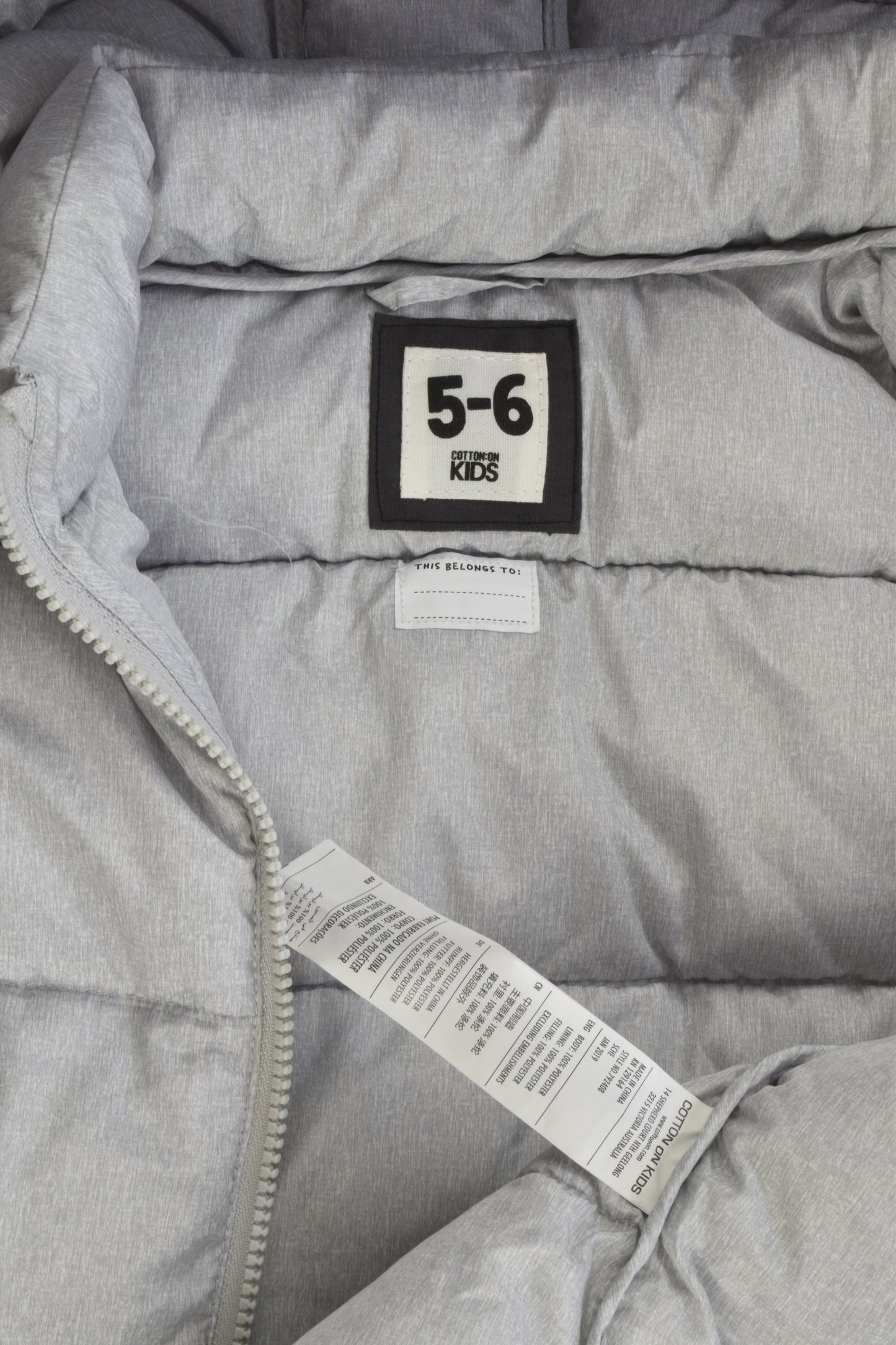 Cotton On Kids Size 5-6 Warm Hooded Puffer Vest