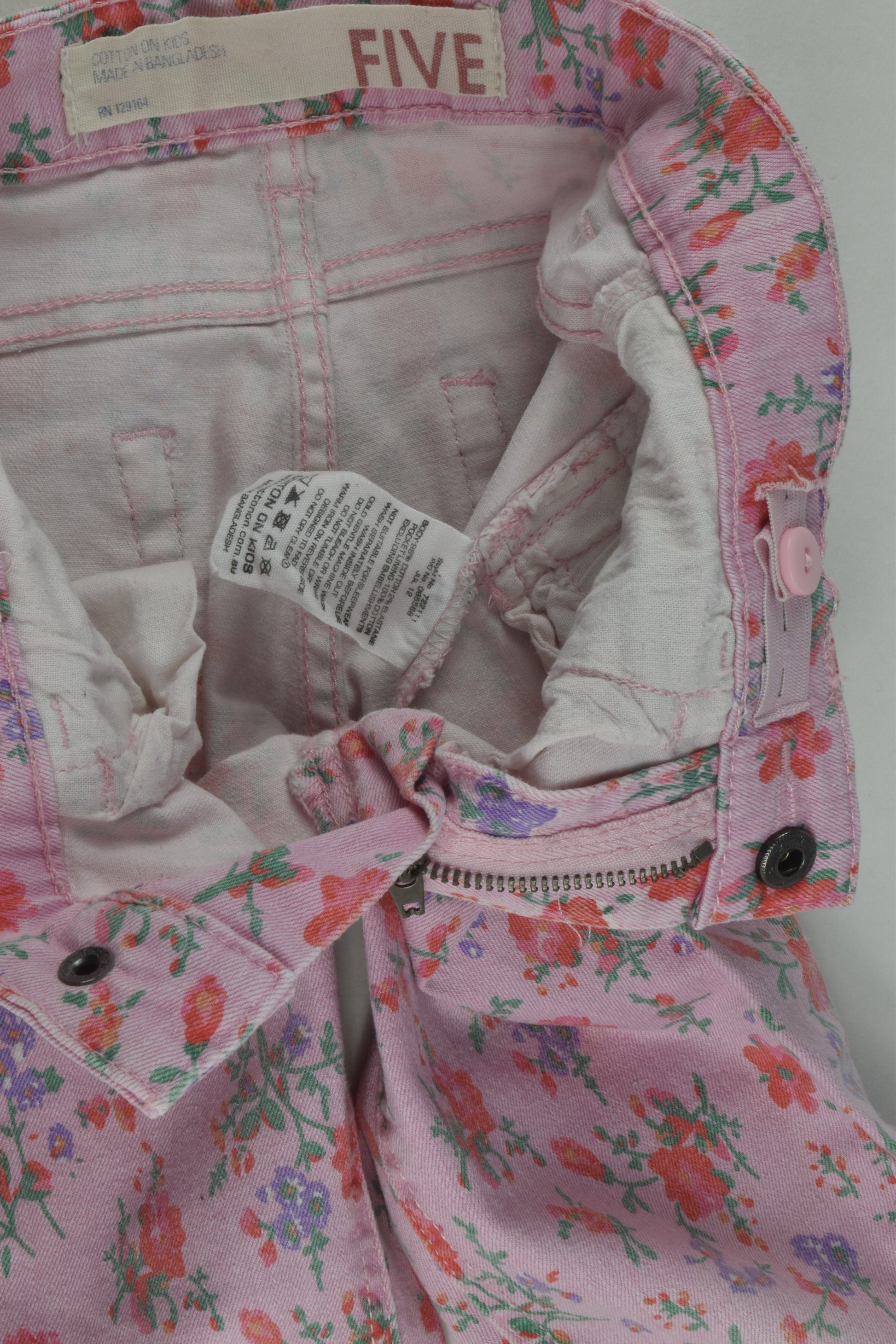 Cotton On Kids Size 5 Floral Denim Pants