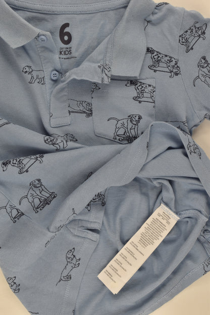 Cotton On Kids Size 6 Dogs and Skateboards Polo Shirt