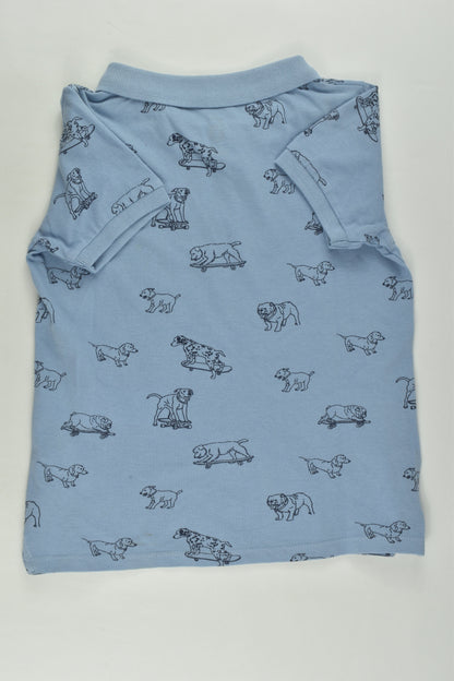 Cotton On Kids Size 6 Dogs and Skateboards Polo Shirt
