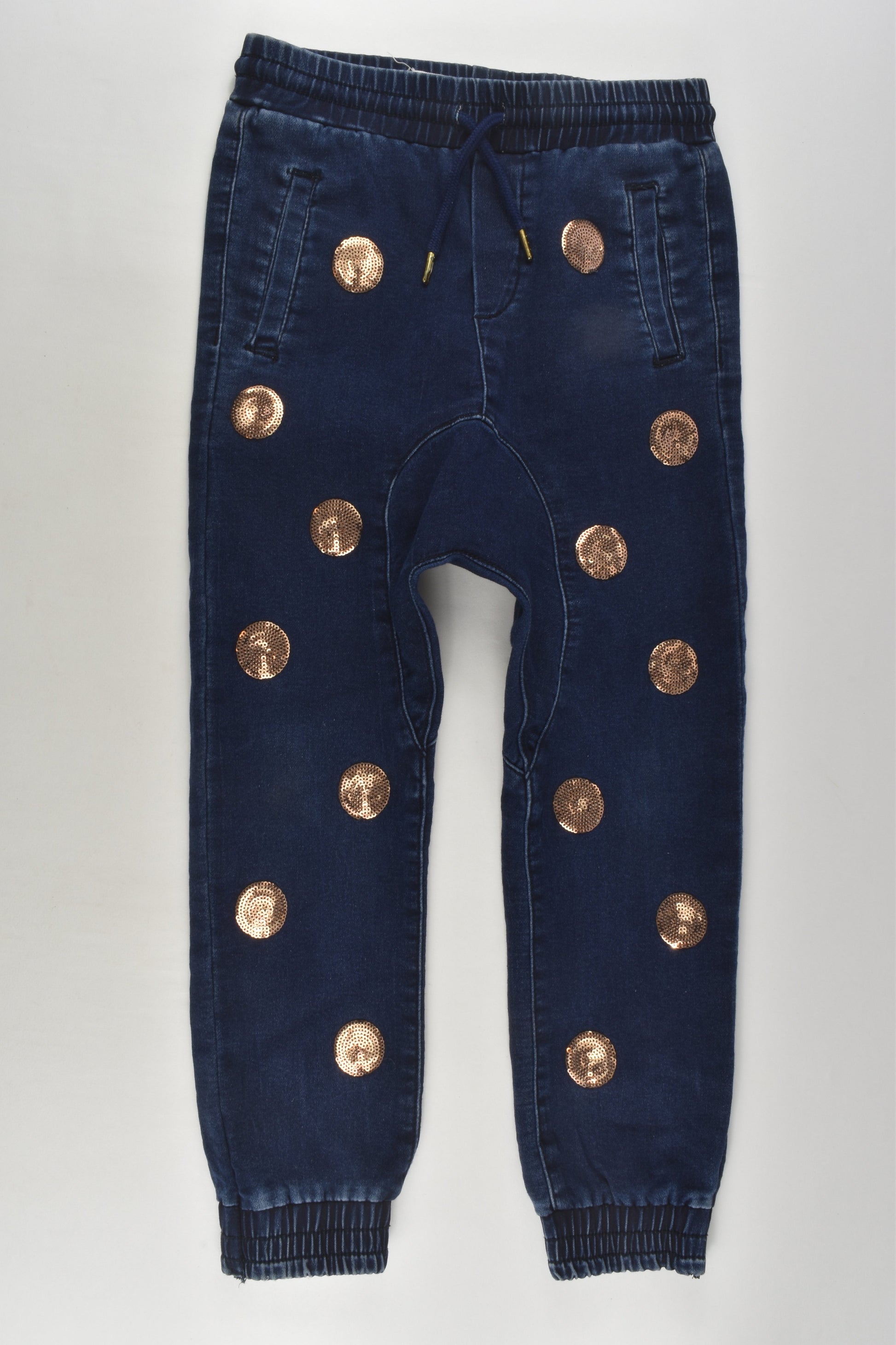 Cotton On Kids Size 6 Golden Polka Dots Denim Pants