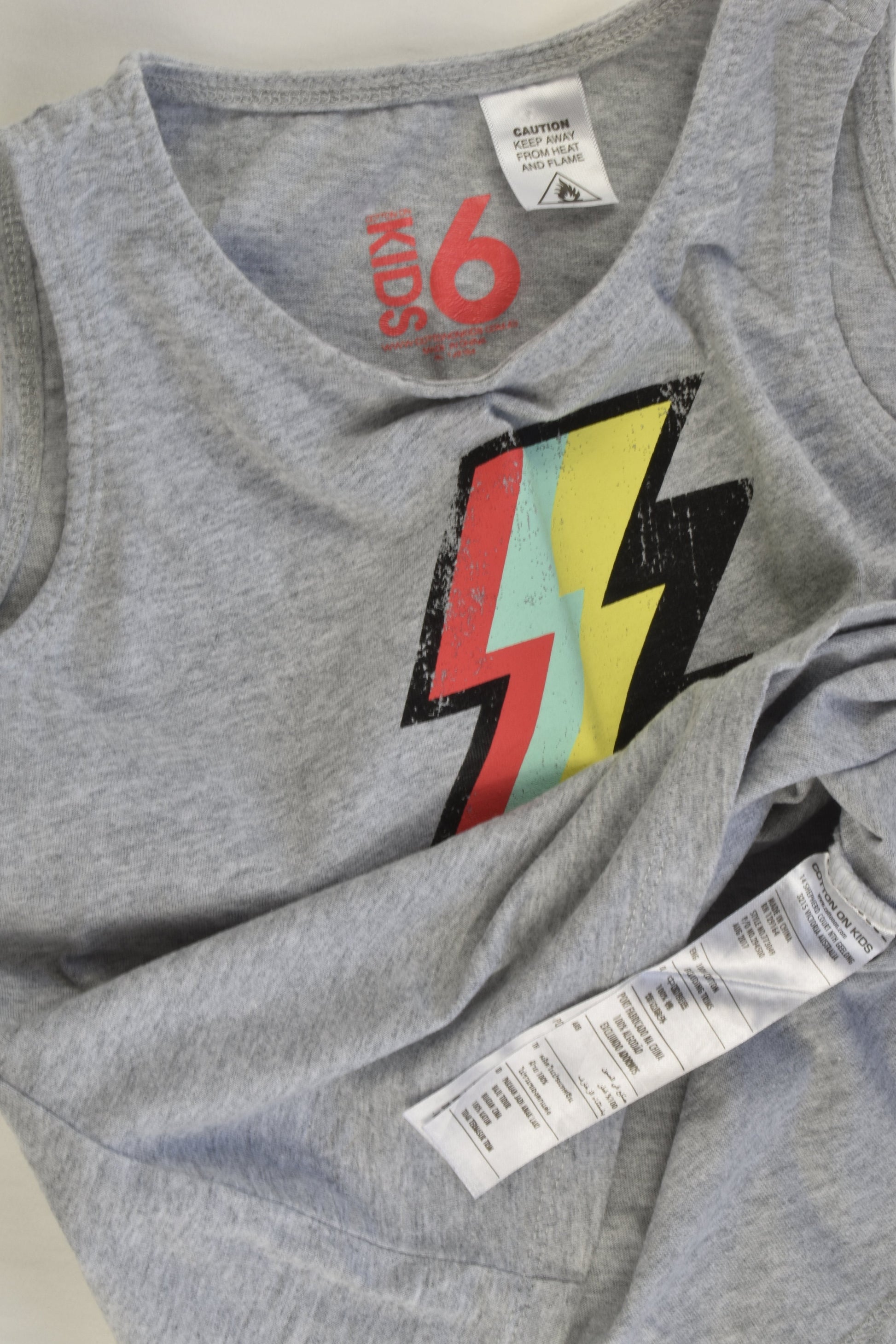 Cotton On Kids Size 6 Lightning Tank Top