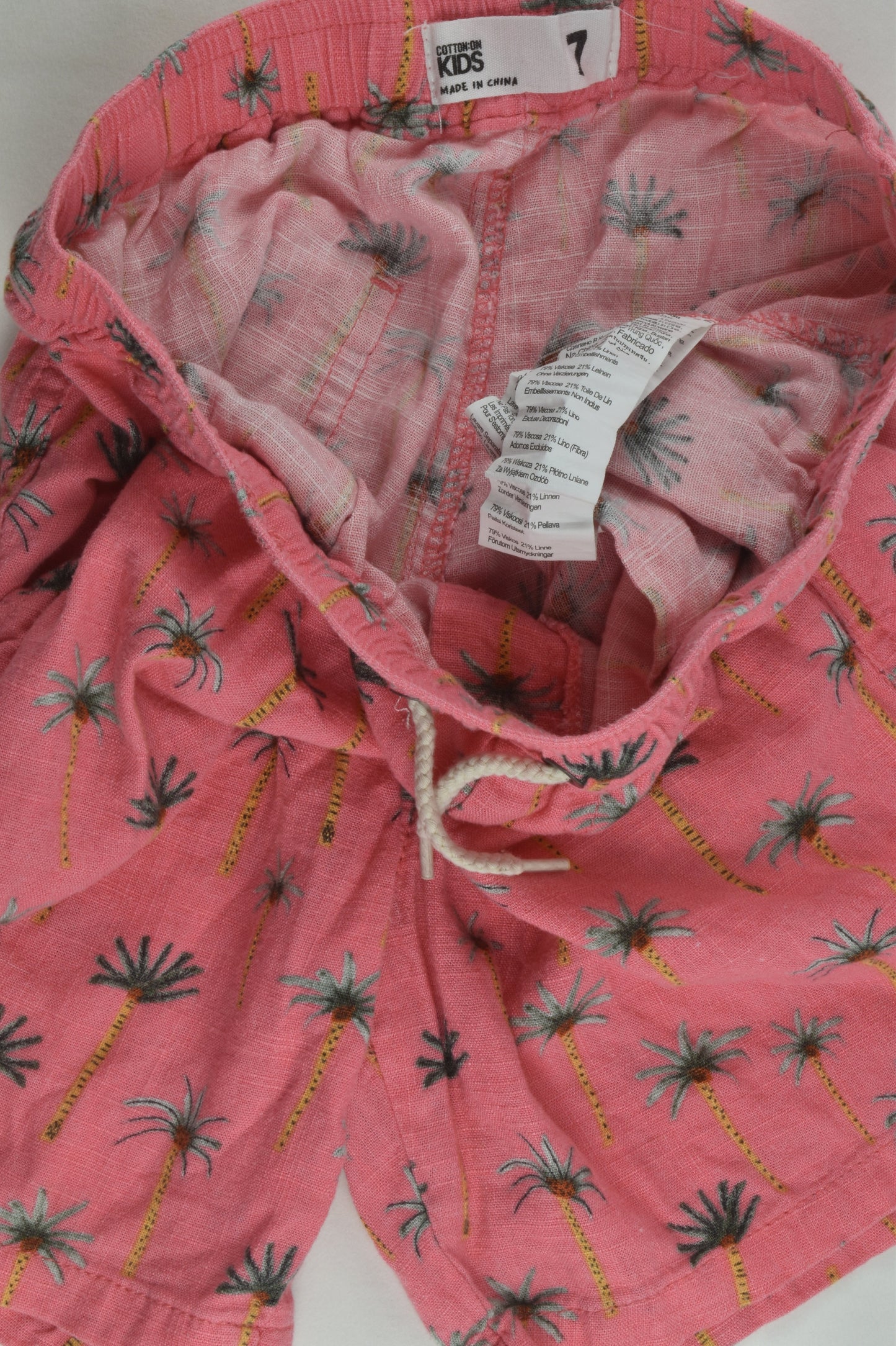 Cotton On Kids Size 7 Linen Blend Shorts