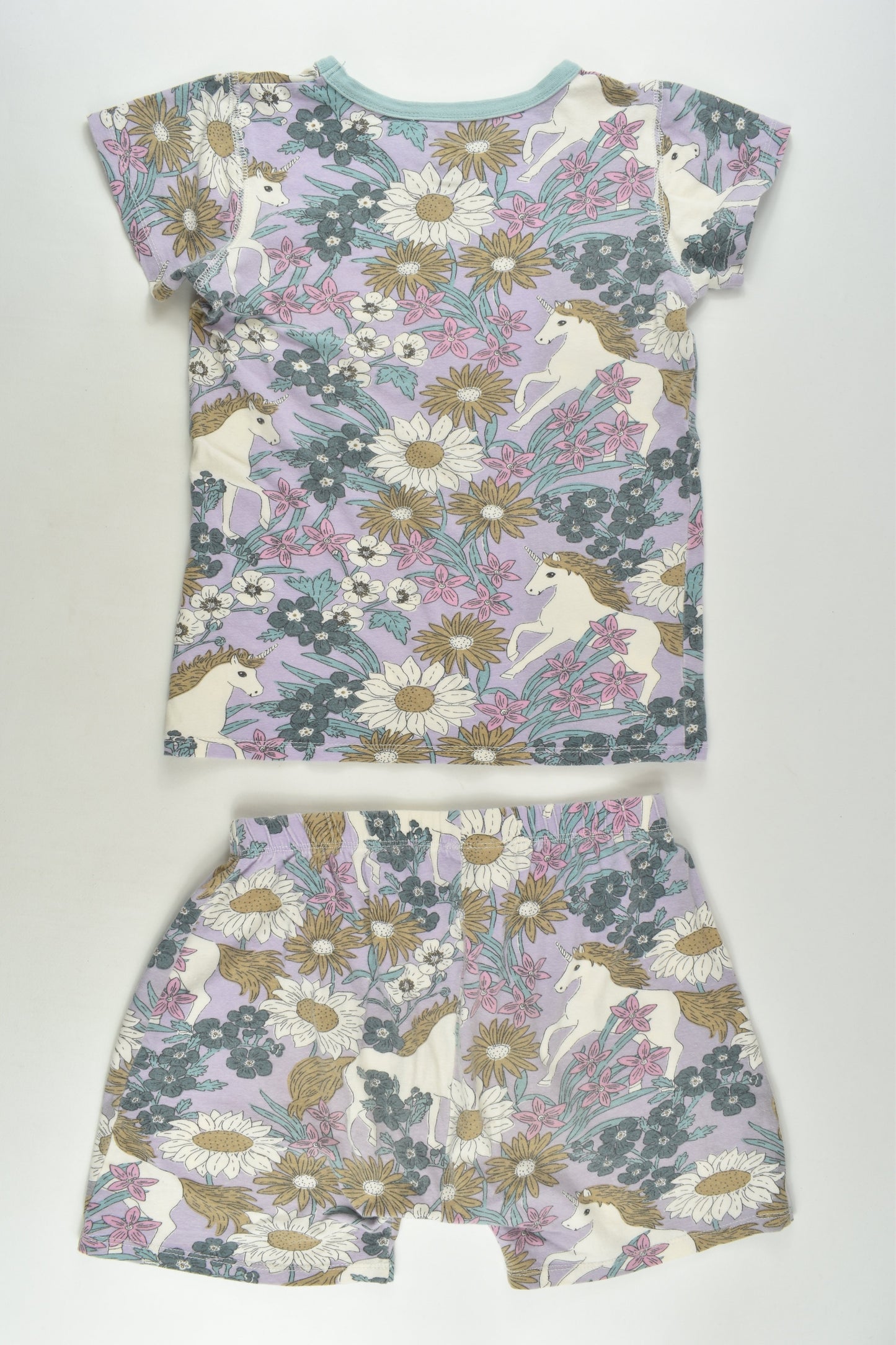 Cotton On Kids Size 8 Flowers and Unicorns Short Pyjamas