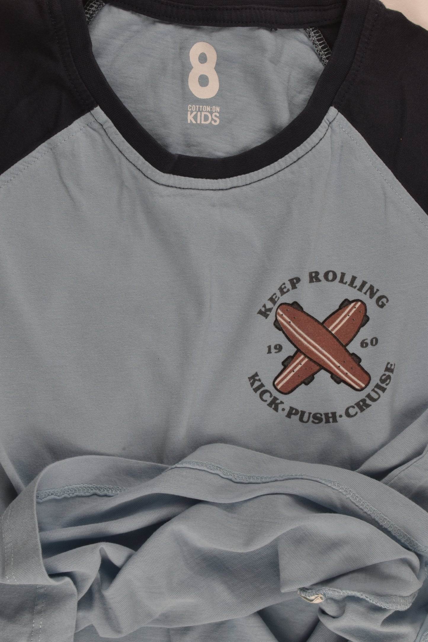 Cotton On Kids Size 8 'Keep Rolling' T-shirt