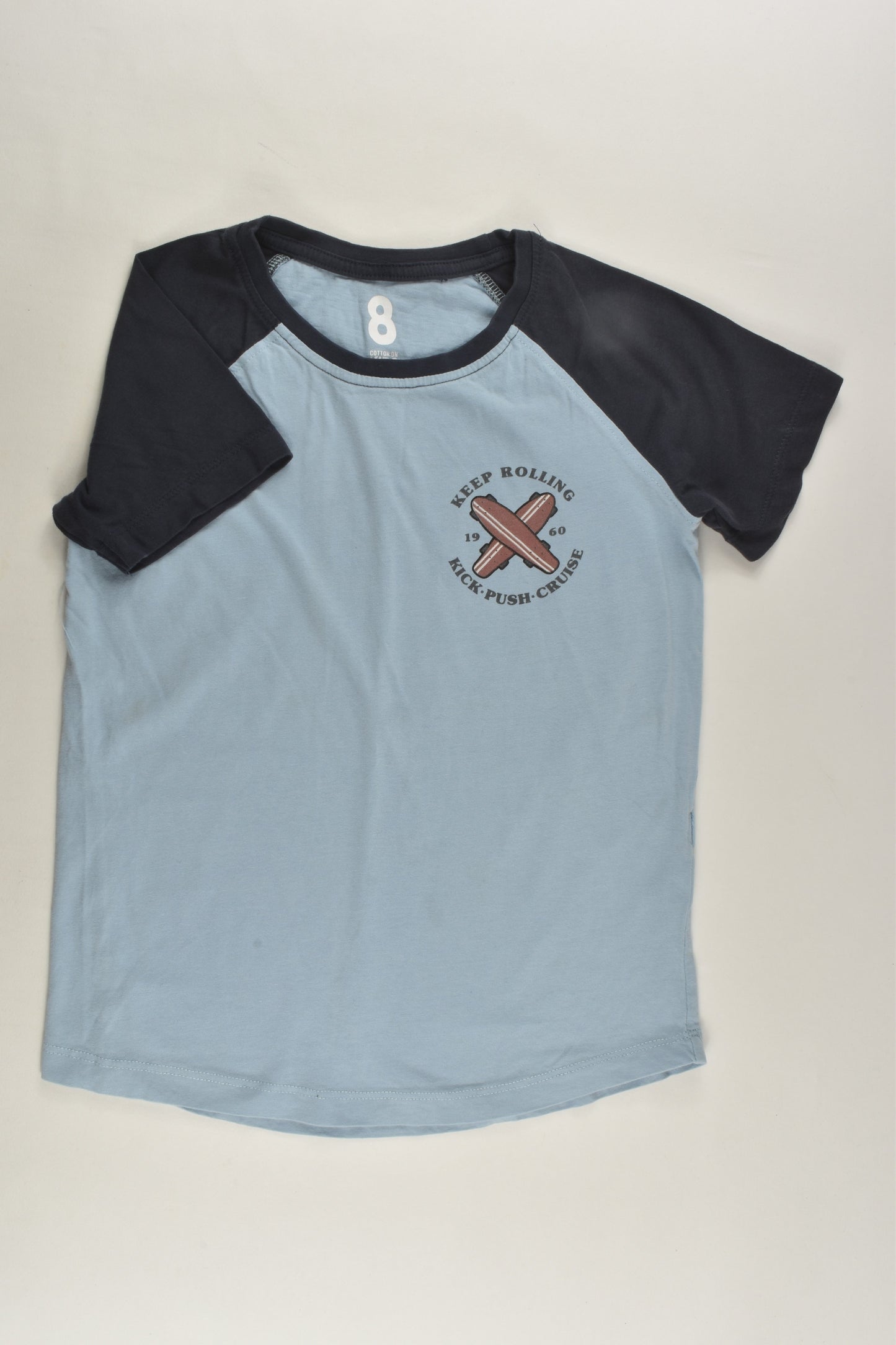 Cotton On Kids Size 8 'Keep Rolling' T-shirt