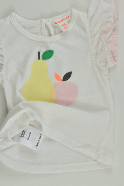 Country Road Size 000 Fruit Ruffle Top