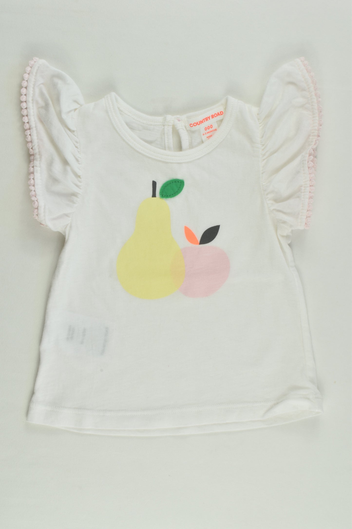 Country Road Size 000 Fruit Ruffle Top