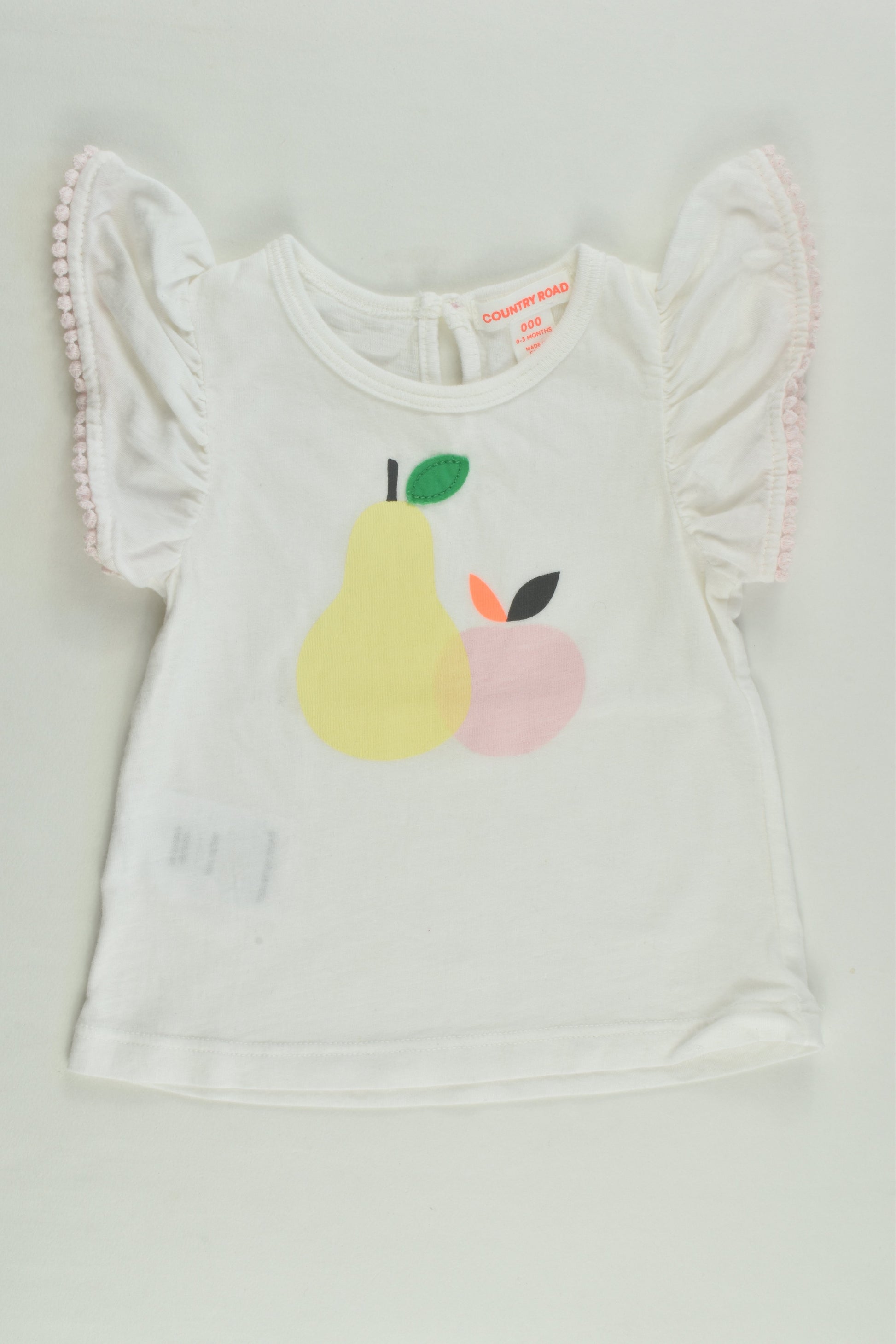 Country Road Size 000 Fruit Ruffle Top