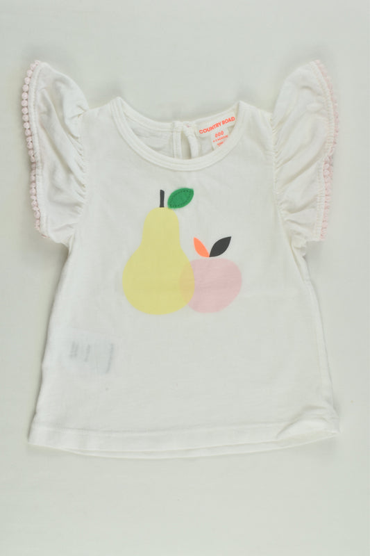 Country Road Size 000 Fruit Ruffle Top
