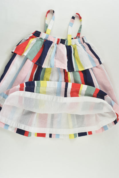 Country Road Size 2 Lined Linen Blend Colourful Stripes Dress