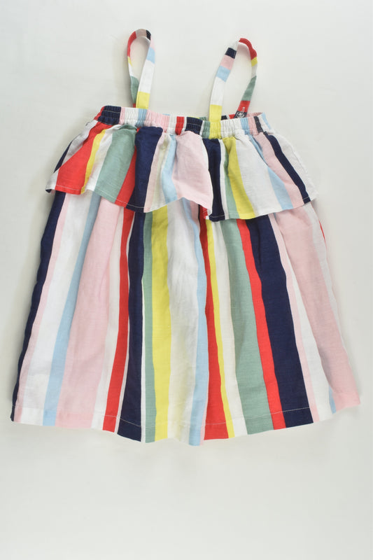 Country Road Size 2 Lined Linen Blend Colourful Stripes Dress