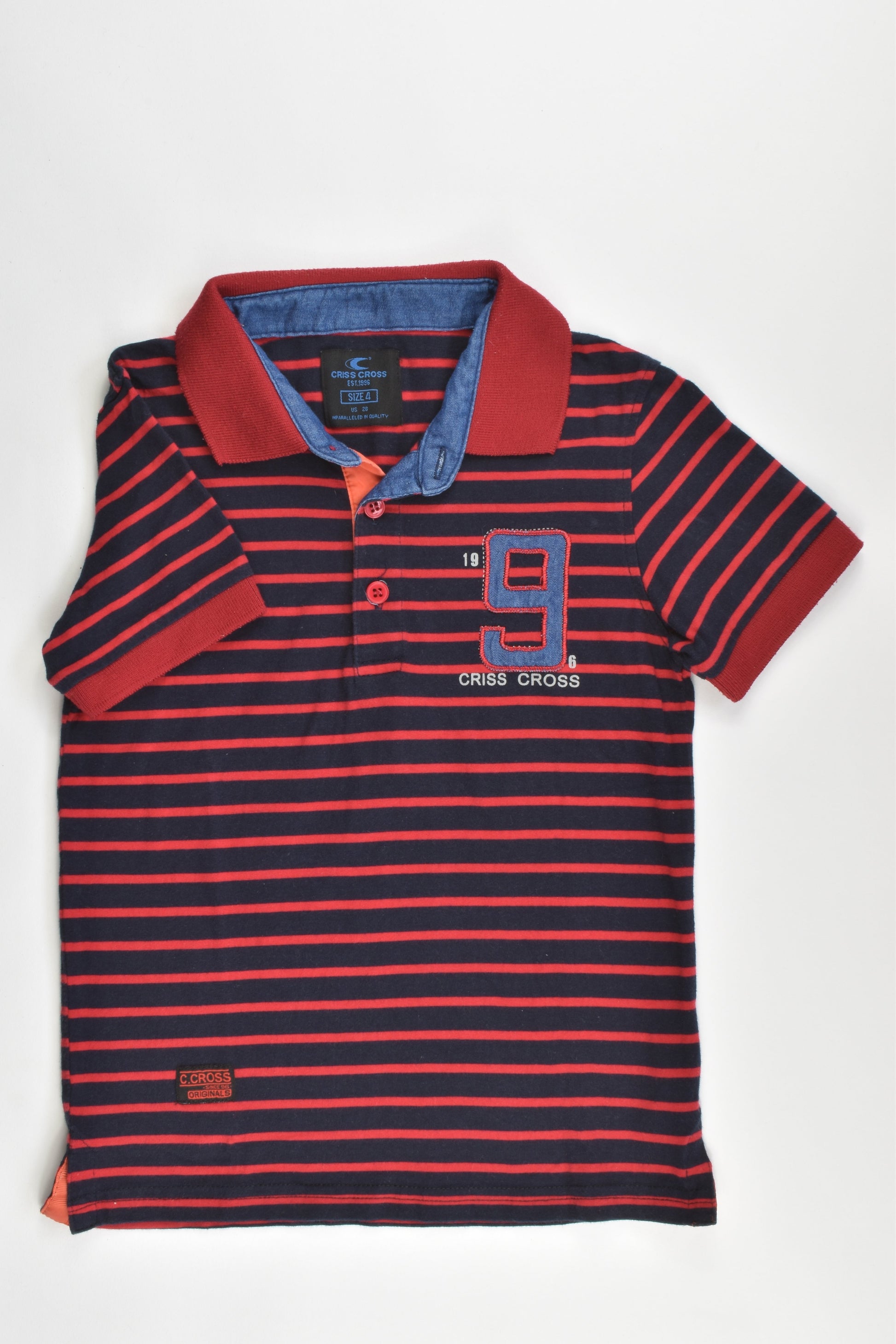 Criss Cross Size 4 Collared T-shirt