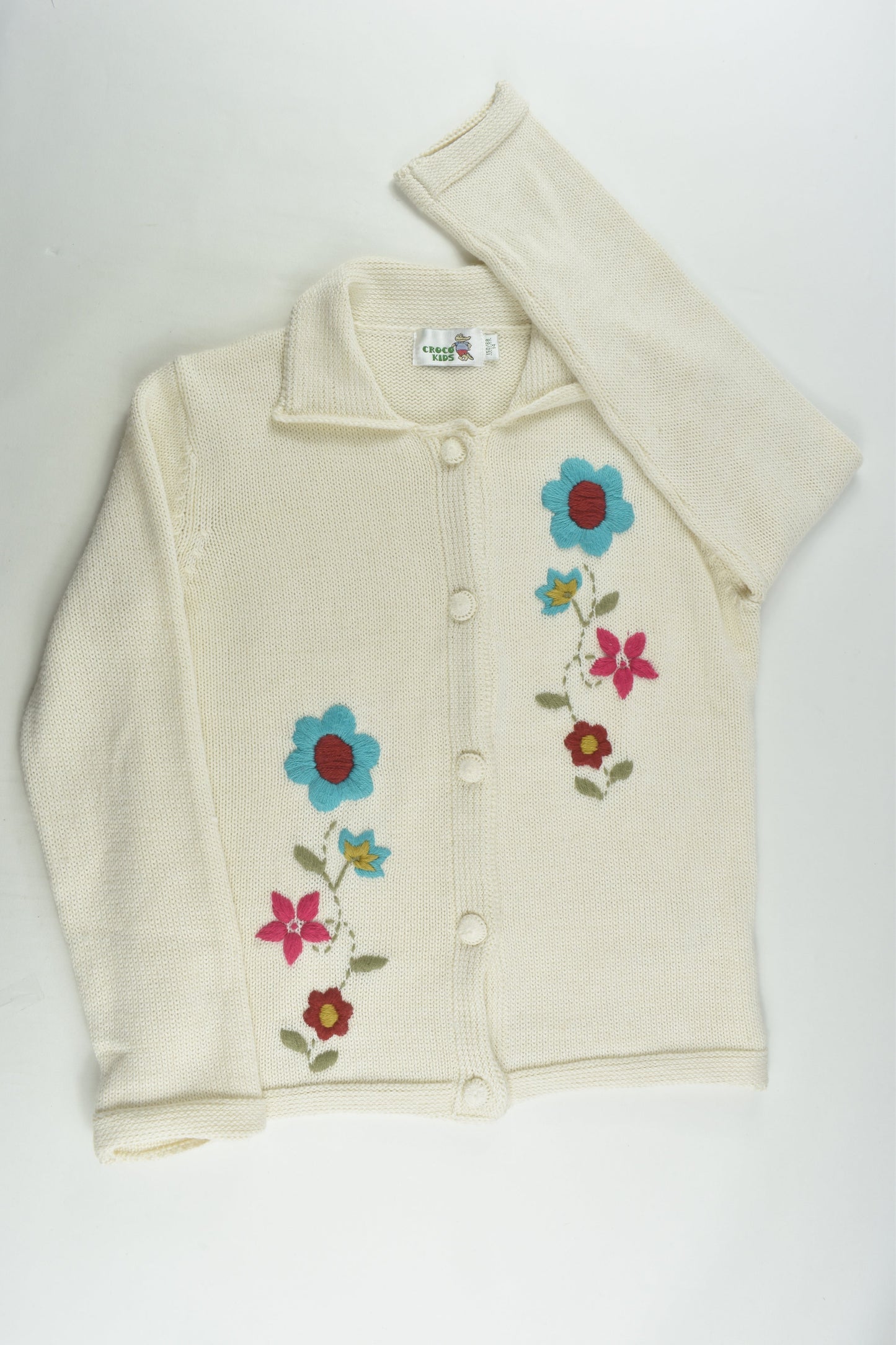 Croco Kids Size 14 Knit Embroidery Cardigan