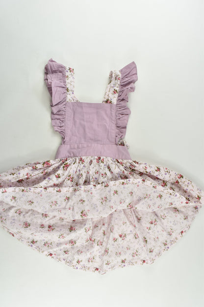 Cute2Hoot Size 2 Handmade Pinafore Floral Dress