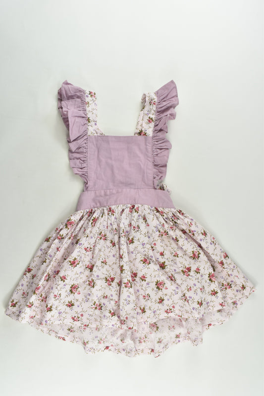Cute2Hoot Size 2 Handmade Pinafore Floral Dress