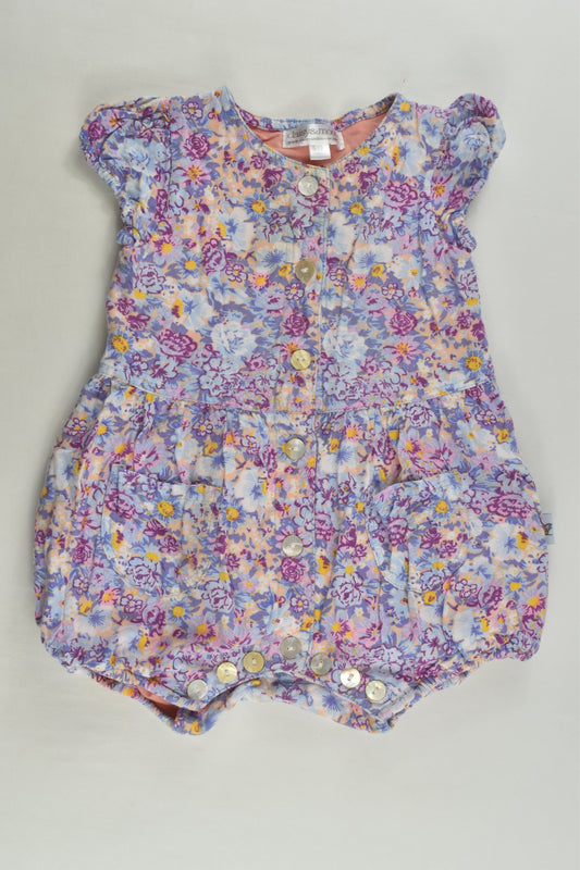 Daisy & Moose Size 0 Lined Floral Short Romper