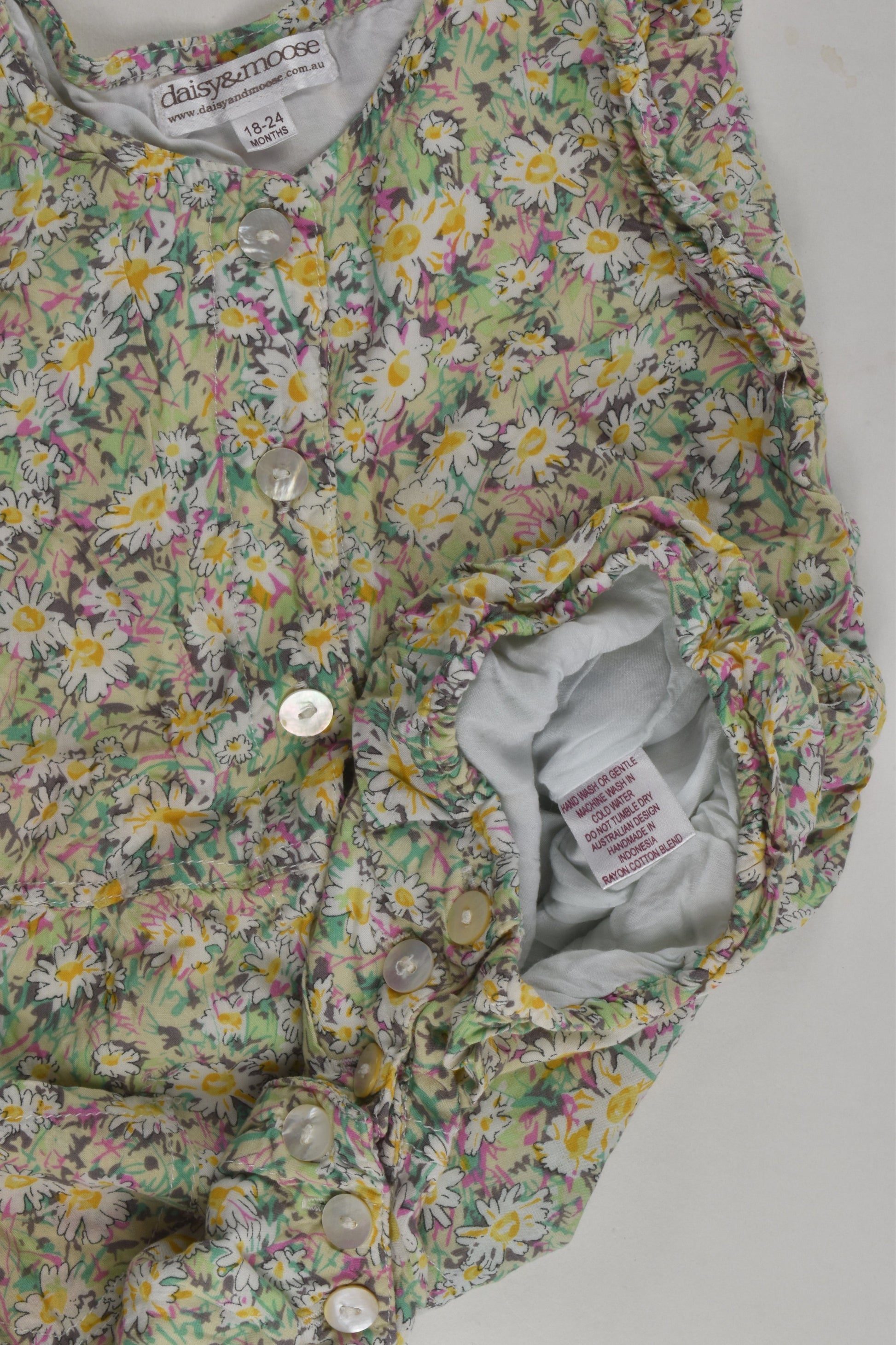 Daisy & Moose Size 1-2 (18-24 months) Lined Floral Romper