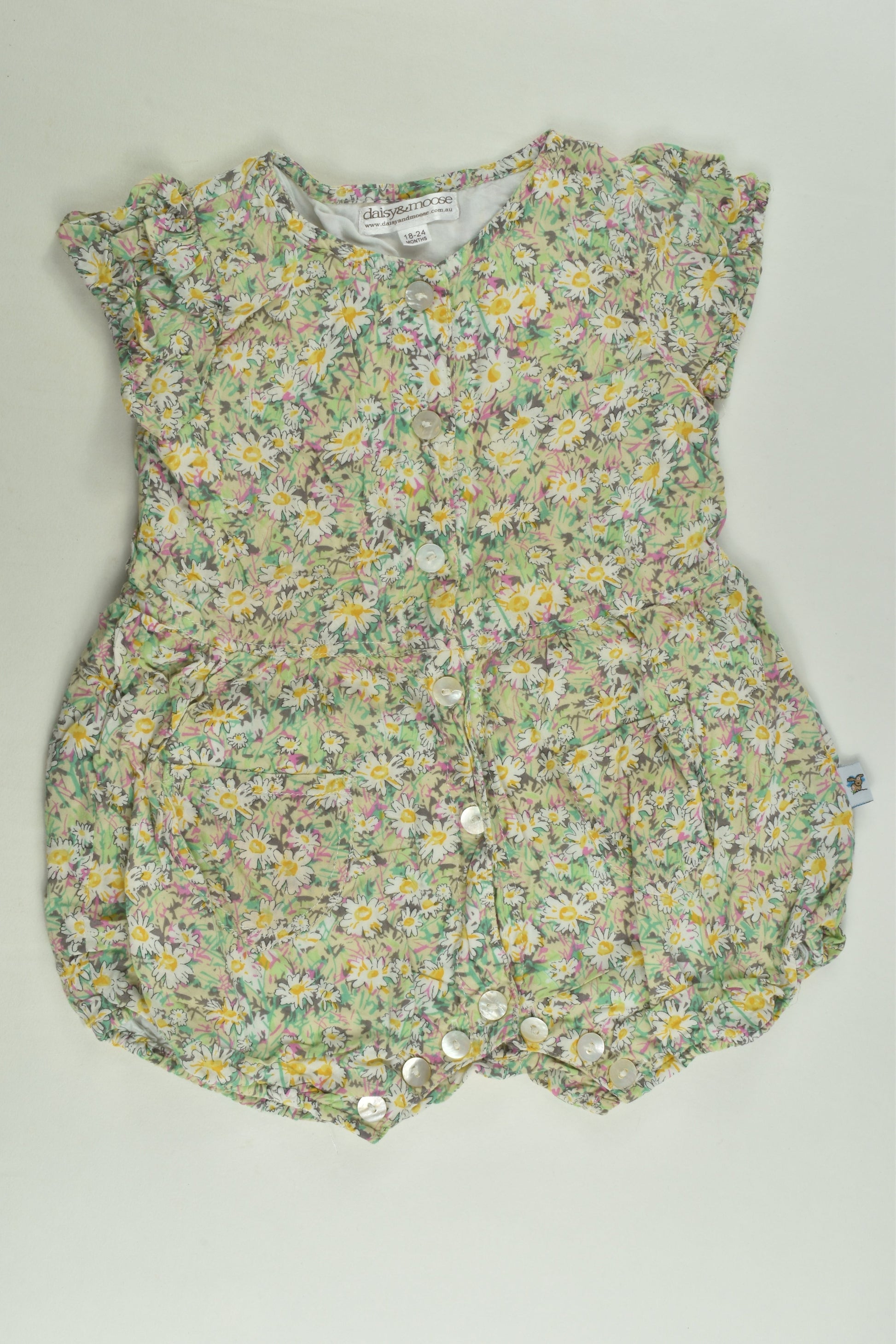Daisy & Moose Size 1-2 (18-24 months) Lined Floral Romper
