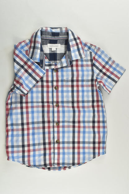 David Jones Size 3 Checked Shirt with Linen Details