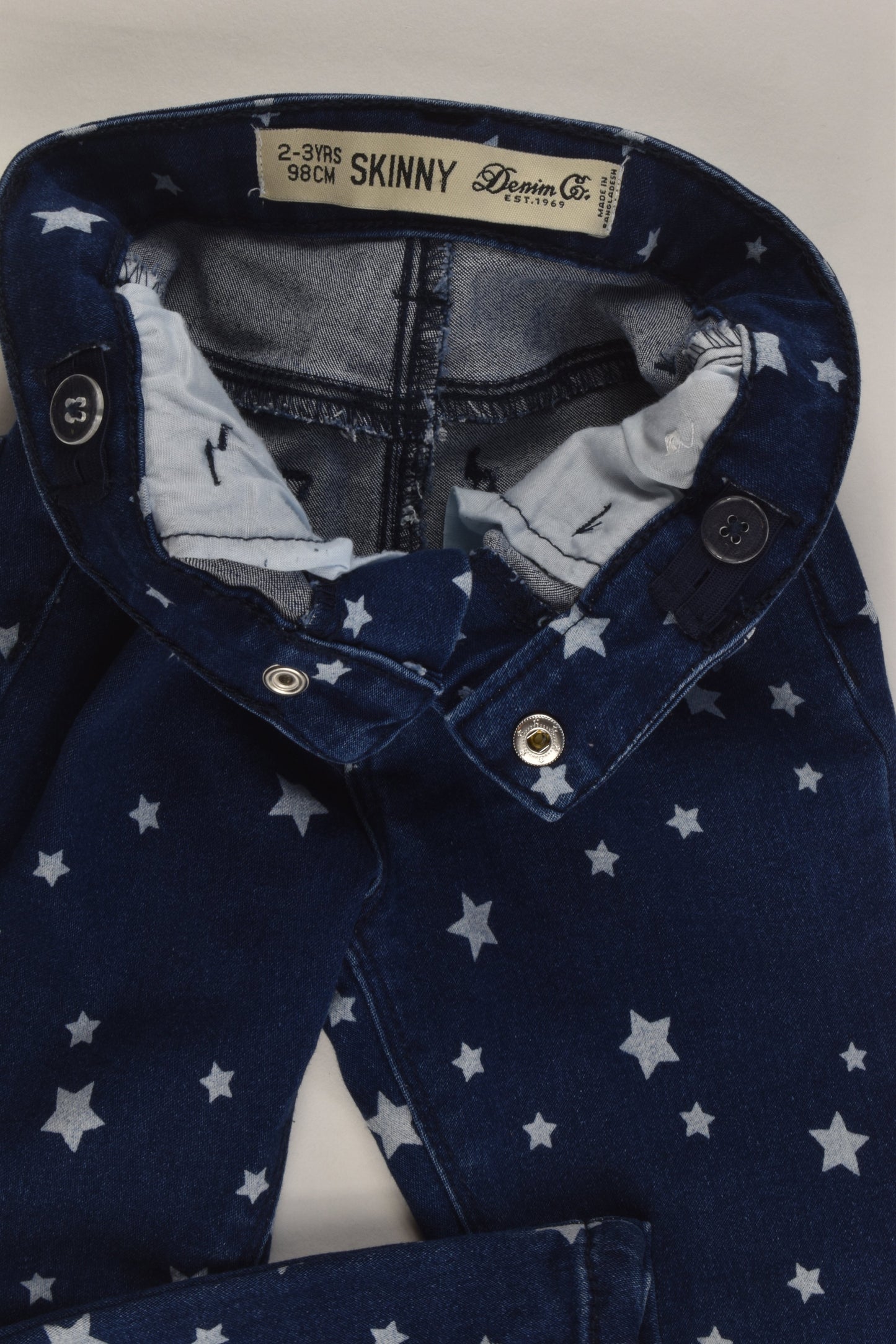 Denim Co Size 2-3 (98 cm) Stars Stretchy Skinny Denim Pants