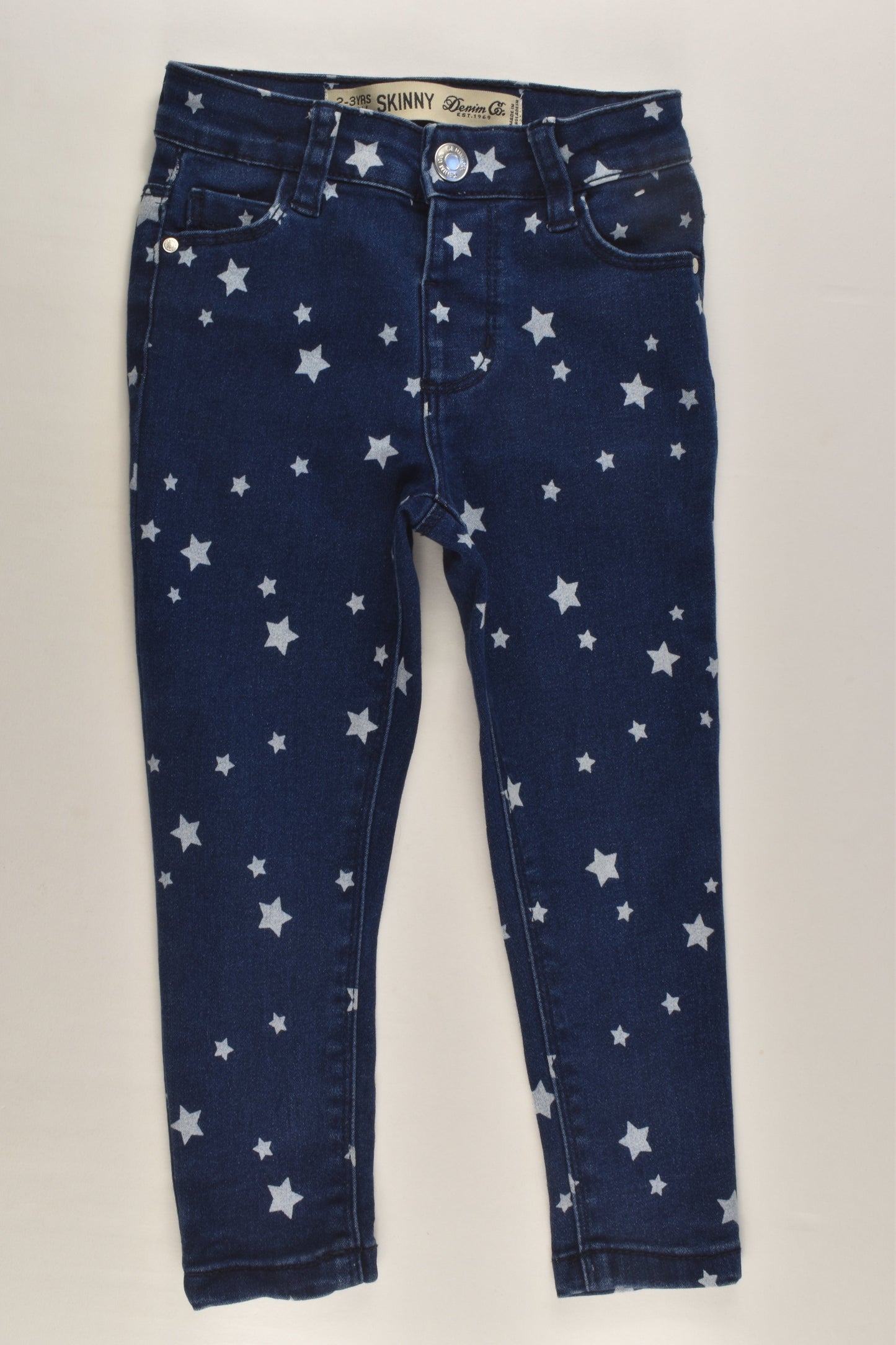 Denim Co Size 2-3 (98 cm) Stars Stretchy Skinny Denim Pants