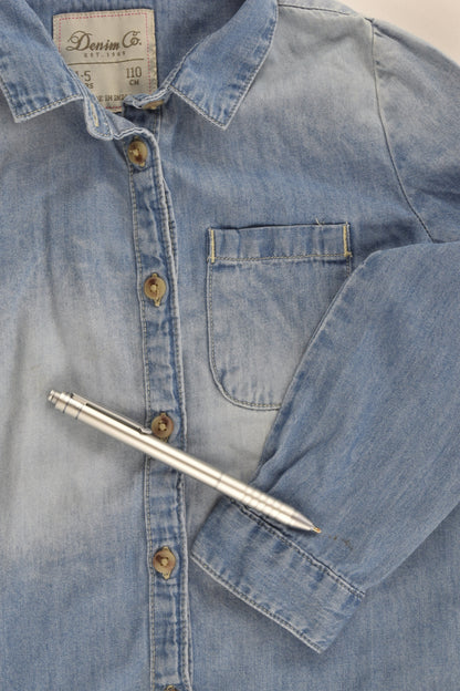 Denim Co. Size 4-5 (110 cm) Lightweight Denim Shirt