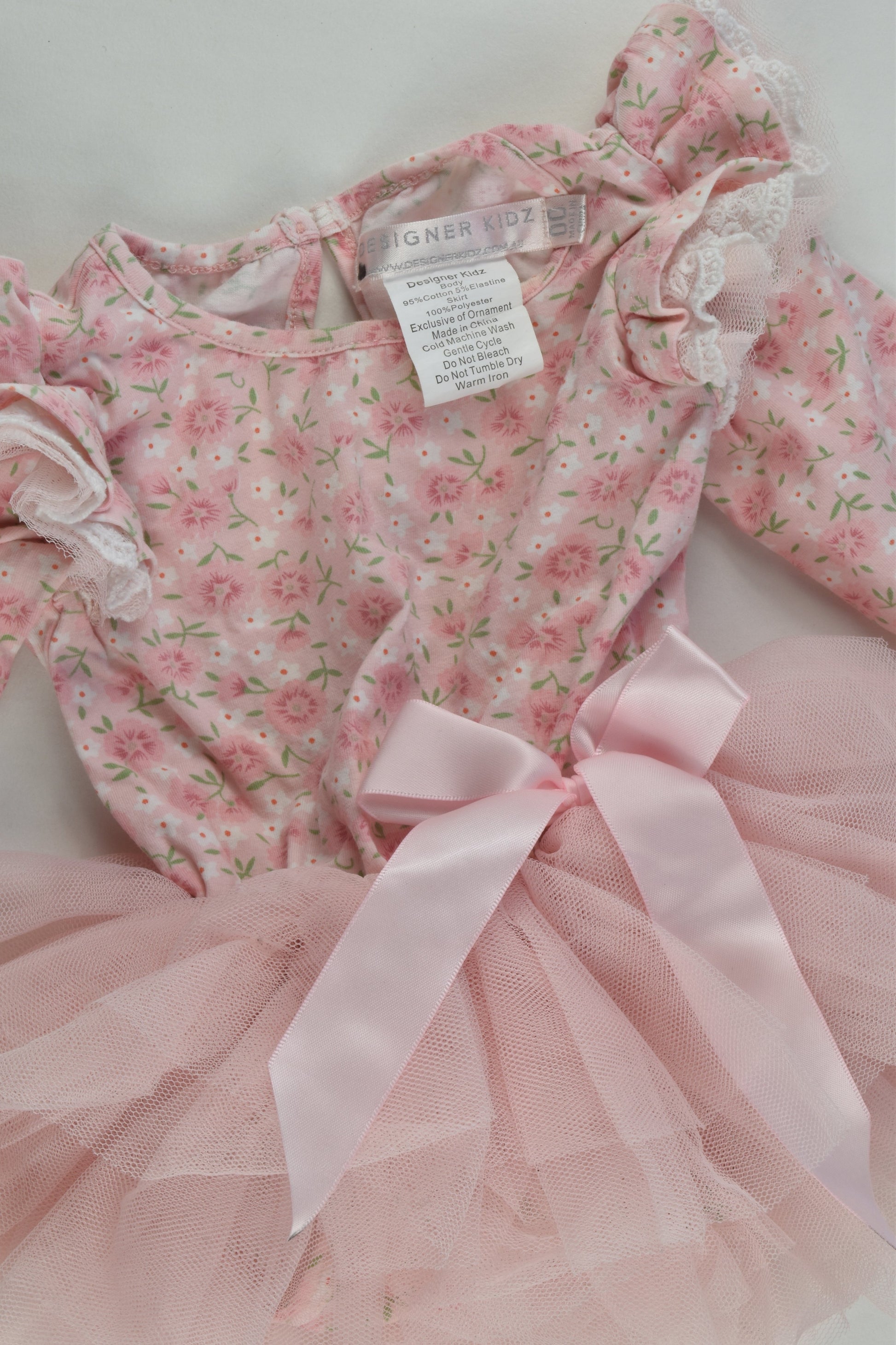 Designer Kidz Australia Size 00 Floral Tutu Romper