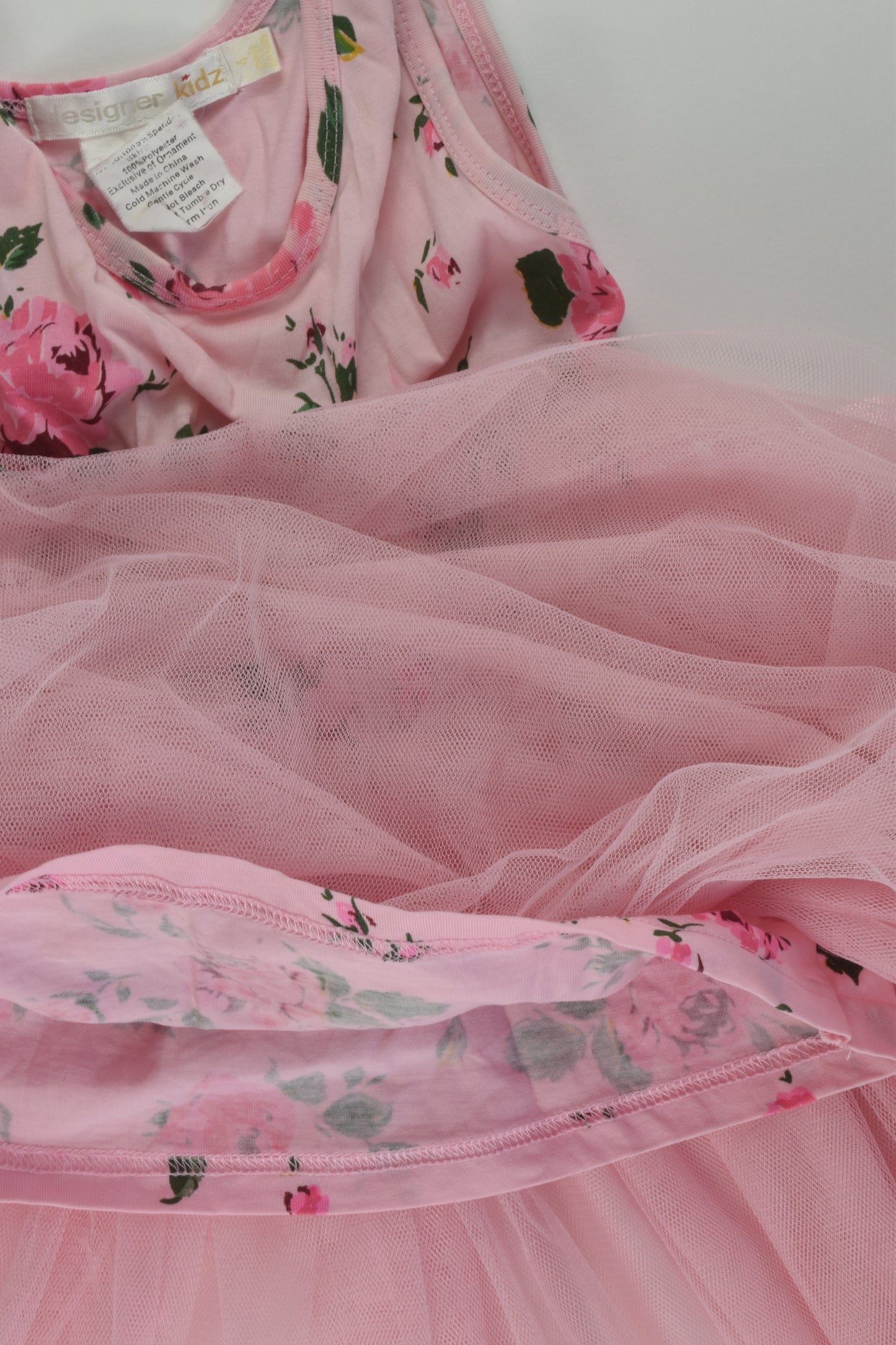 Designer Kidz Size 4 Floral Tulle Dress