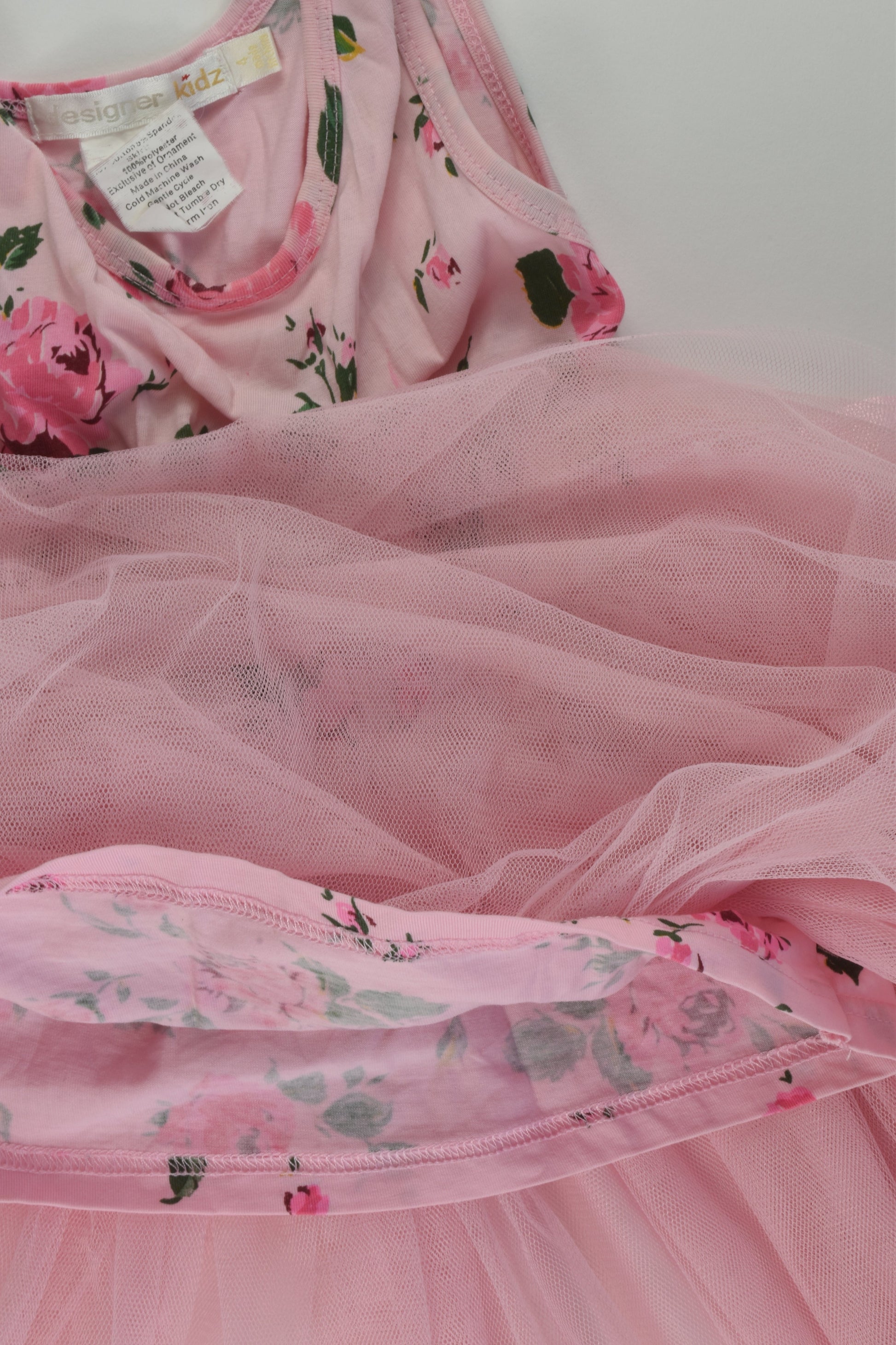 Designer Kidz Size 4 Floral Tulle Dress