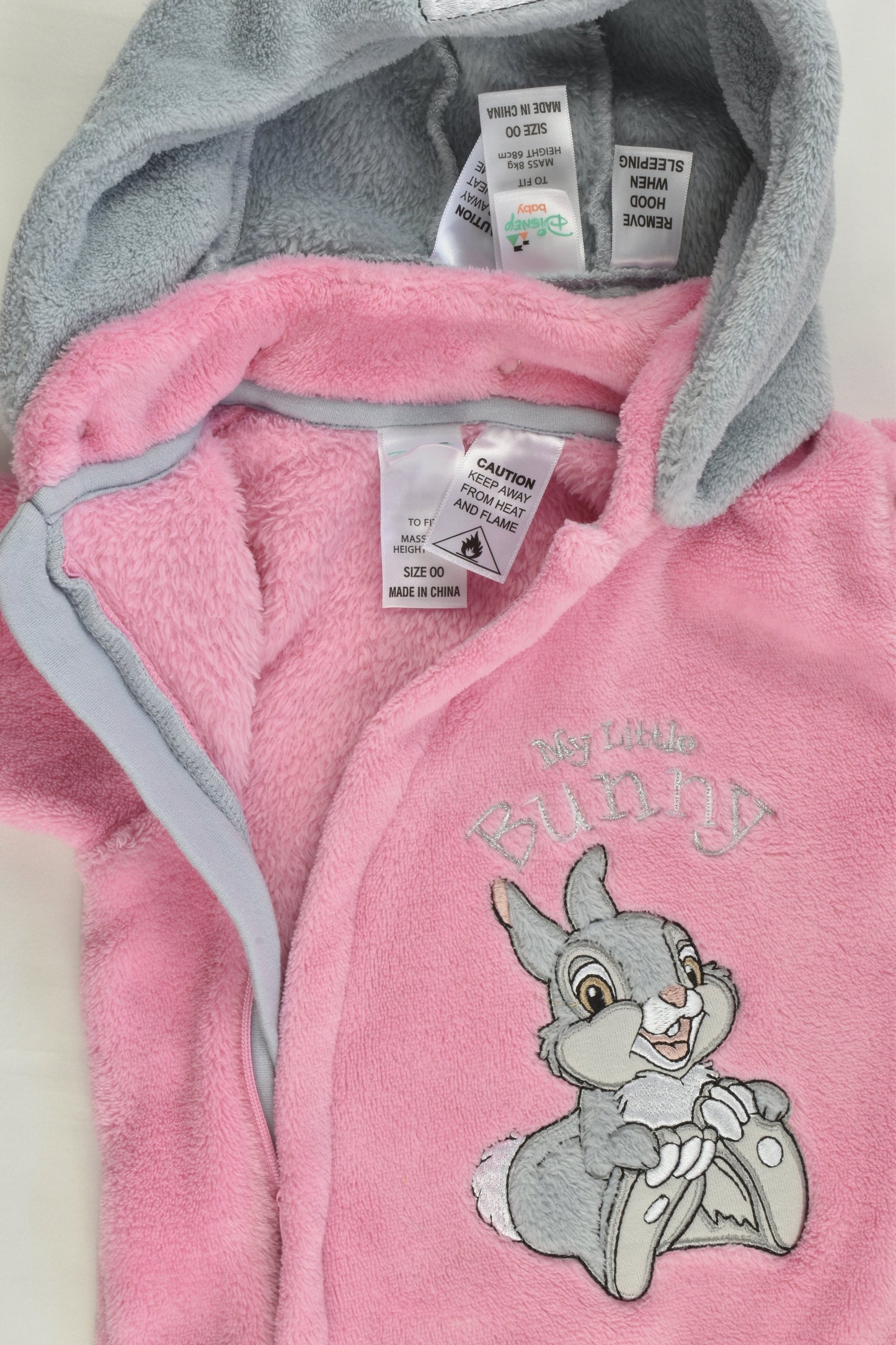 Disney Baby Size 00 Thumper 'My Little Bunny' Pramsuit with Removable Hood