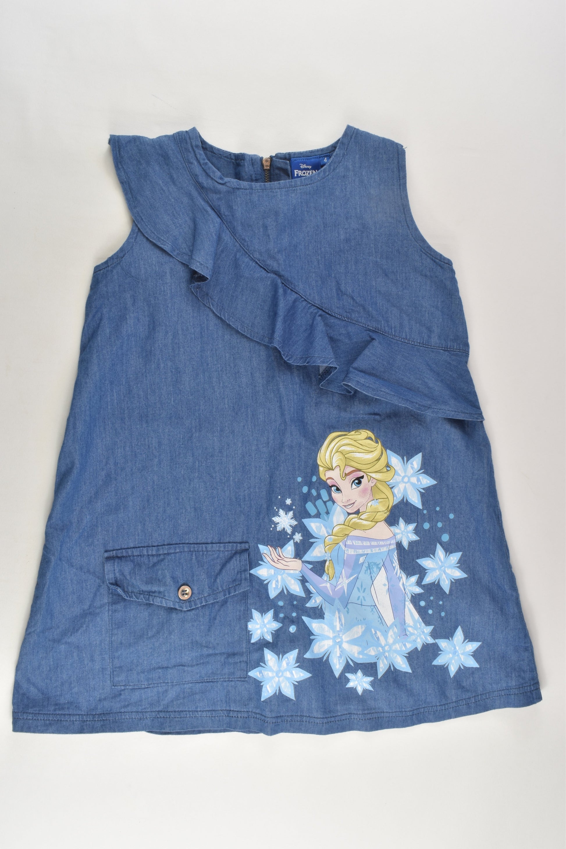 Disney Frozen Size 4 Elsa Lightweight Denim Dress