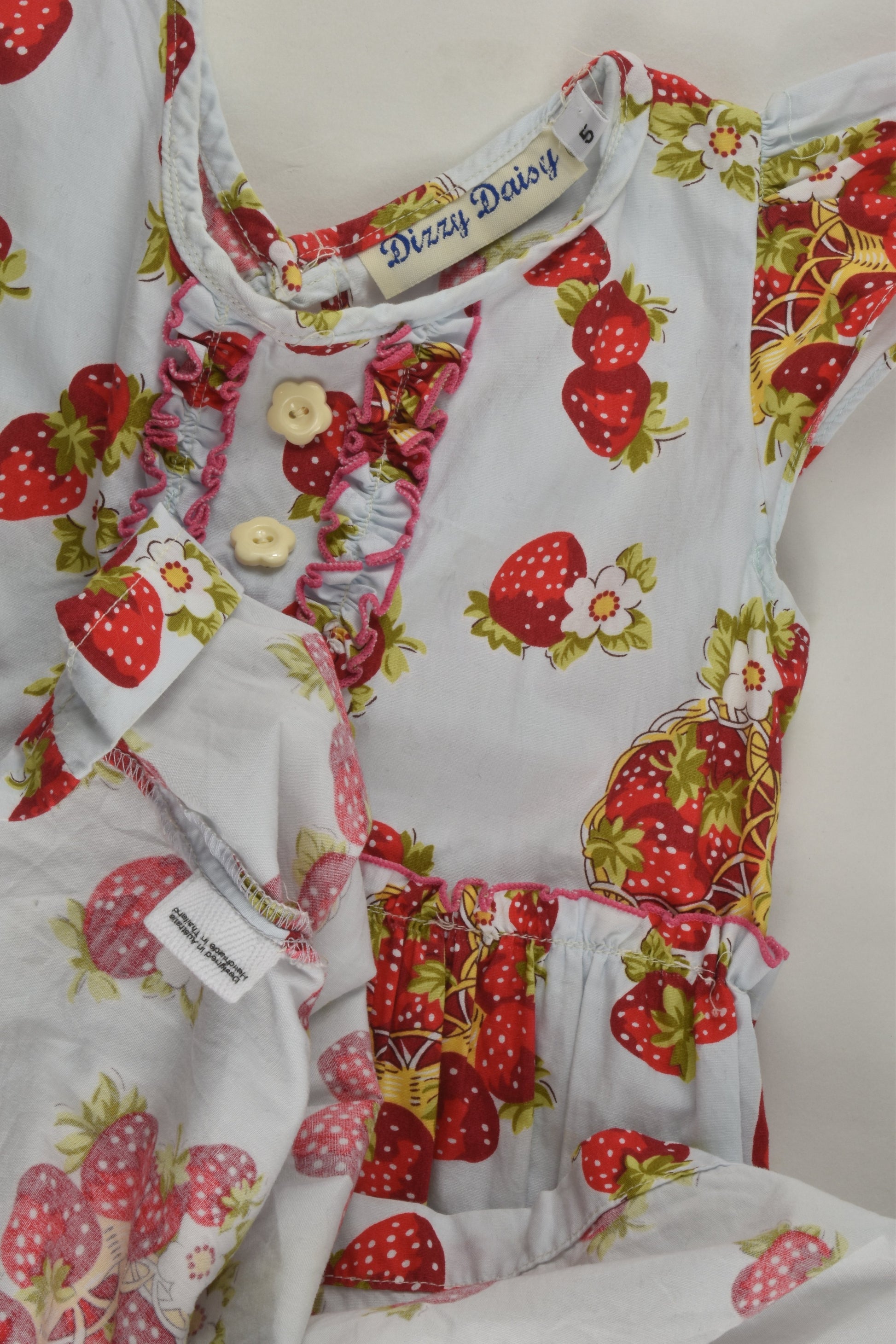 Dizzy Daisy Size 5 Handmade Strawberries Dress