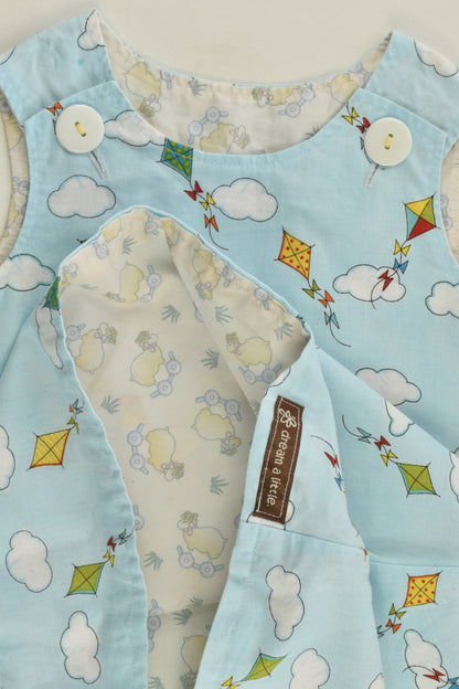 Dream A Littl Size approx 2 Handmade Kite and Clouds Pinafore Dress