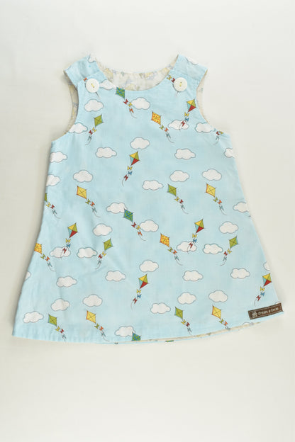 Dream A Littl Size approx 2 Handmade Kite and Clouds Pinafore Dress