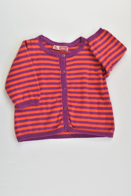 Du Pareil au Même (France) Size 000 (3 months, 60 cm) Striped Cardigan