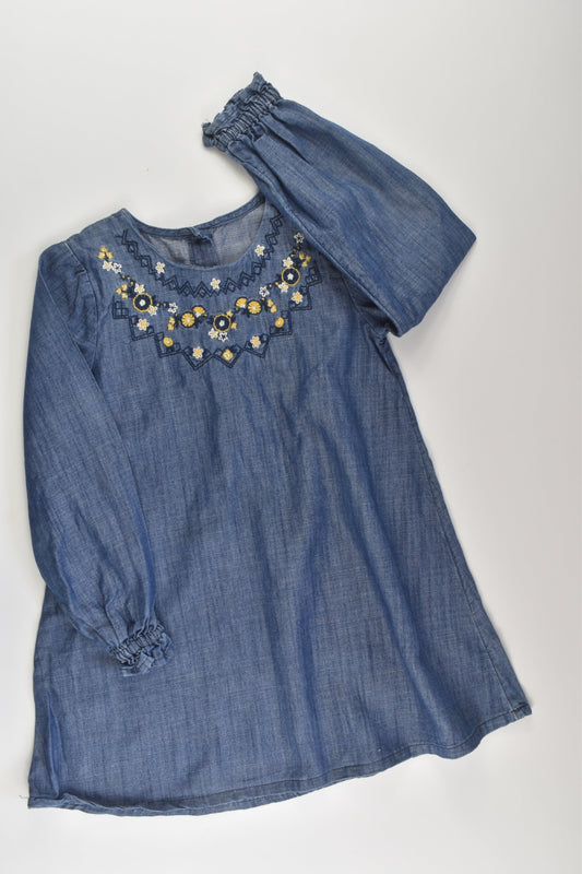 Dunnes Stores Size 3-4 Embroidery Denim Dress