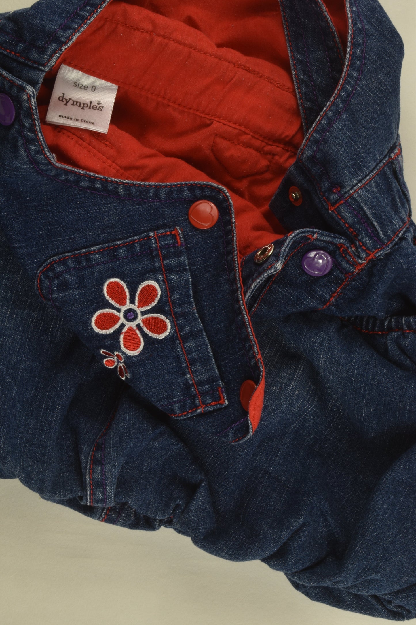 Dymples Size 0-1 Lined Denim Dress