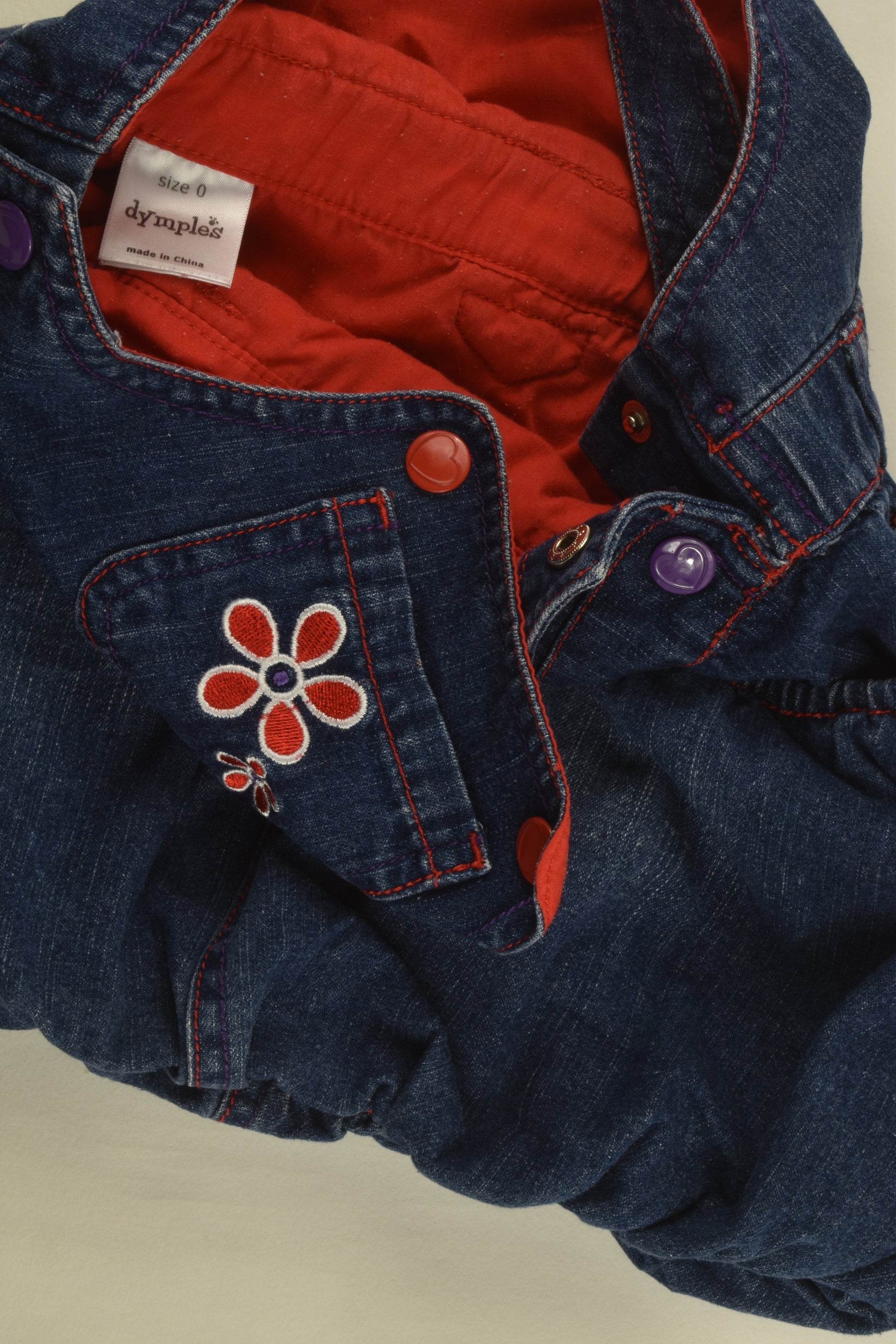 Dymples Size 0-1 Lined Denim Dress