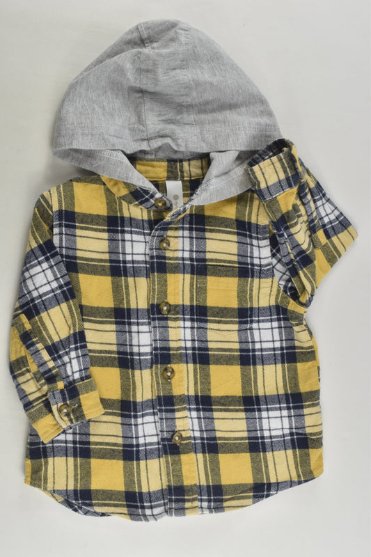 Dymples Size 0 Checked Hooded Shirt