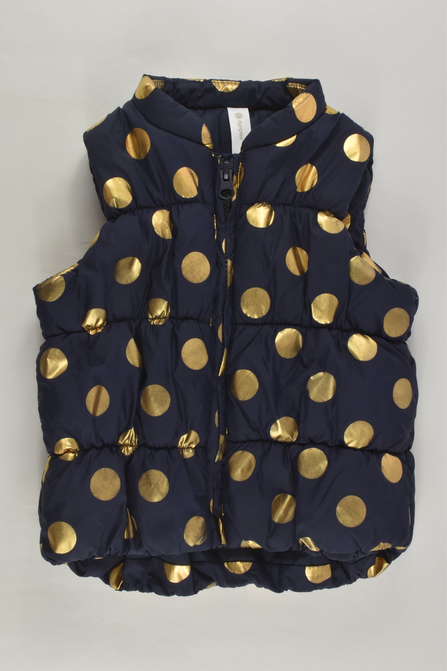 Dymples Size 0 Golden Polka Dots Puffer Vest