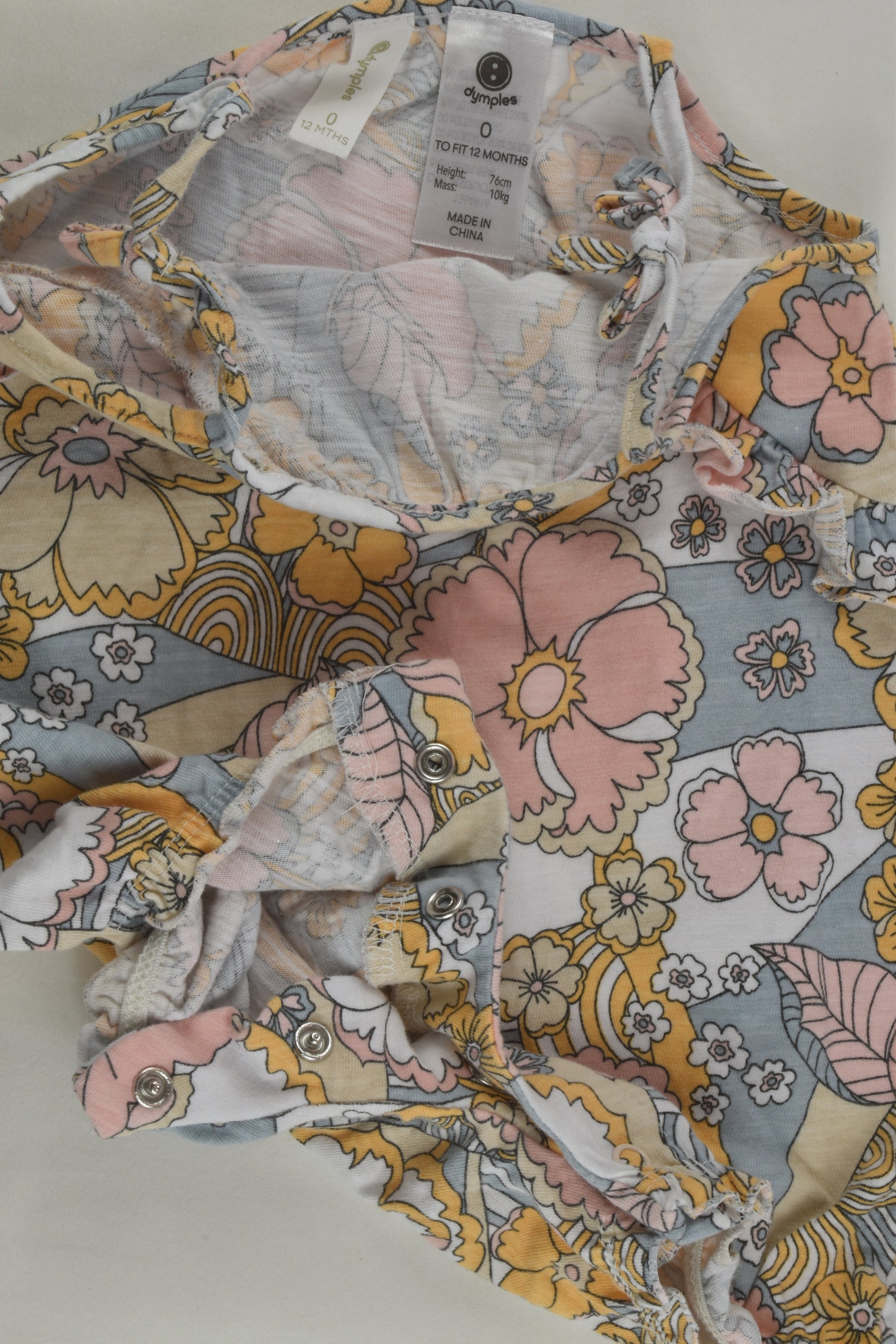 Dymples Size 0 Retro Print Short Romper