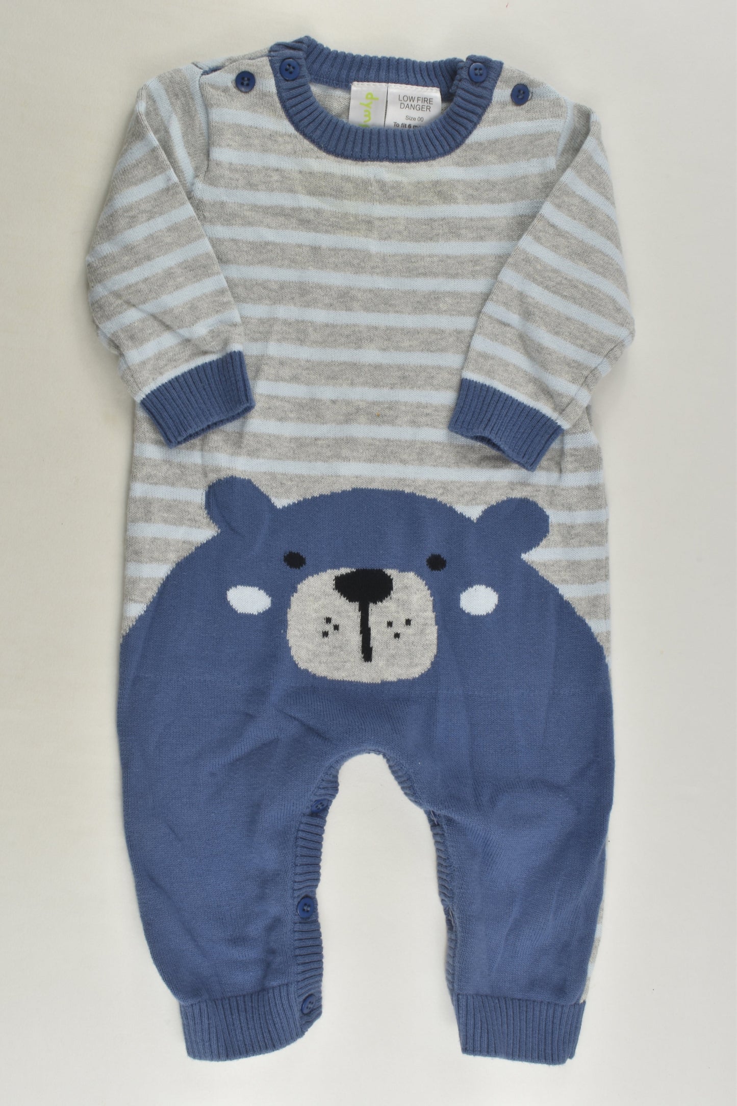 Dymples Size 00 Bear Knit Romper