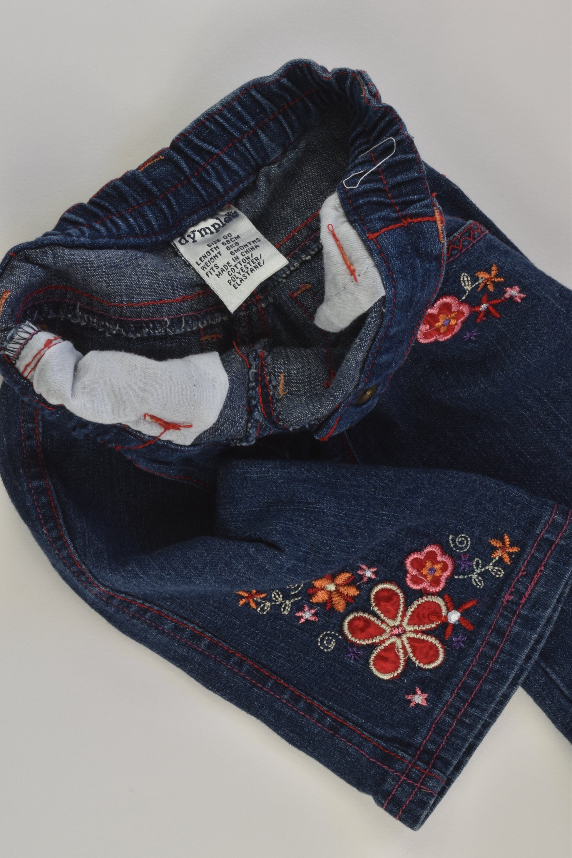 Dymples Size 00 Embroidery Denim Pants