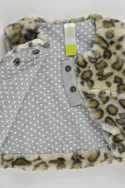 Dymples Size 00 Lined Fluffy Leopard Vest
