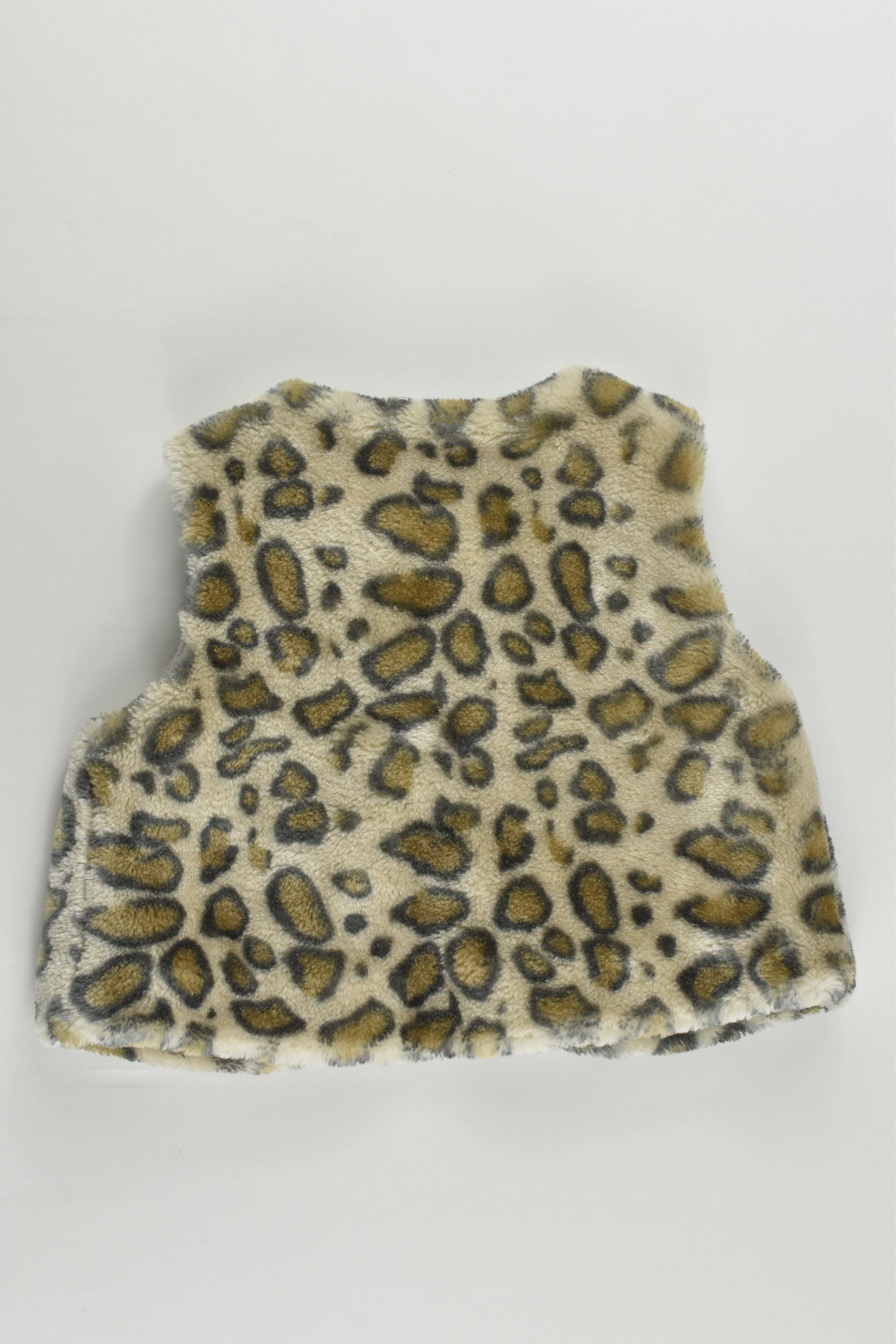 Dymples Size 00 Lined Fluffy Leopard Vest