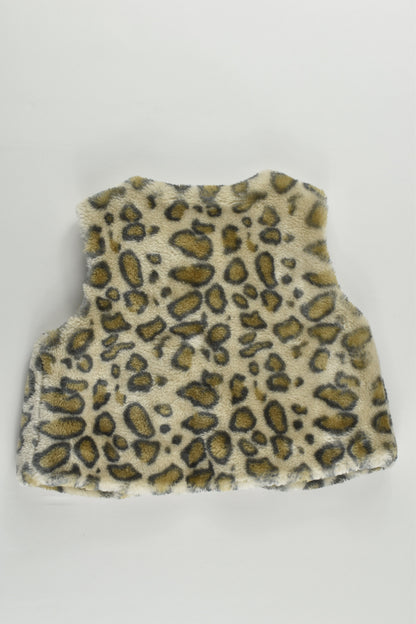 Dymples Size 00 Lined Fluffy Leopard Vest